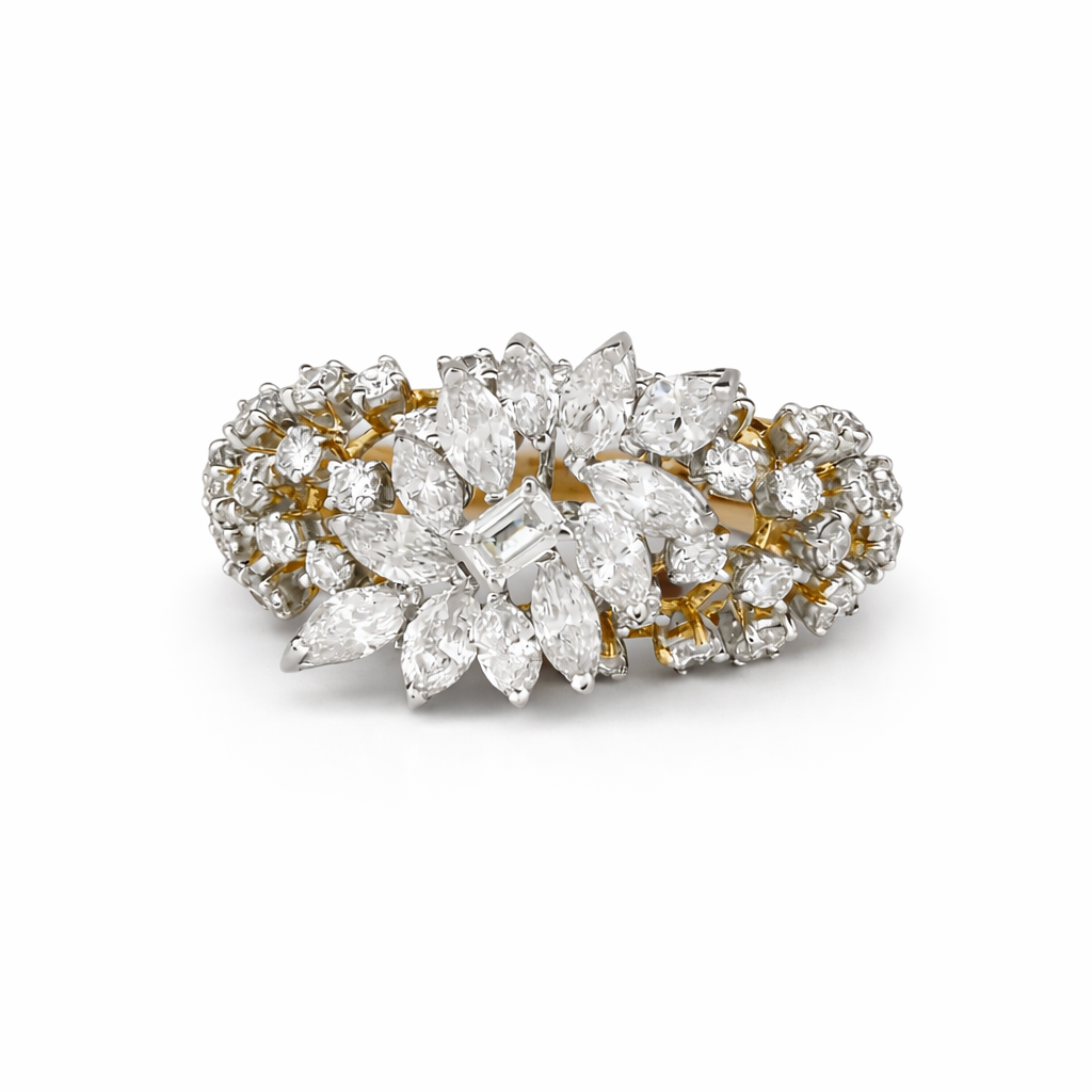 Clustered Marquise Ring