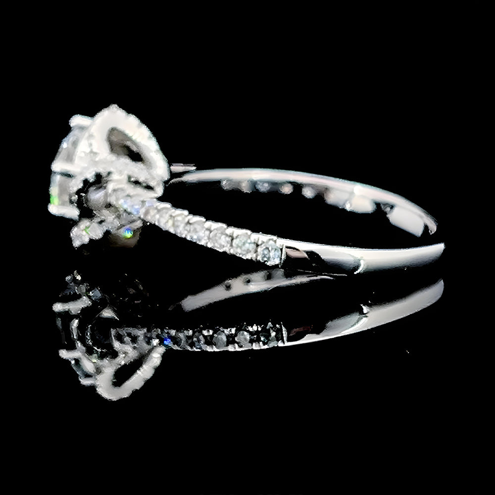 Flower halo Solitaire Ring