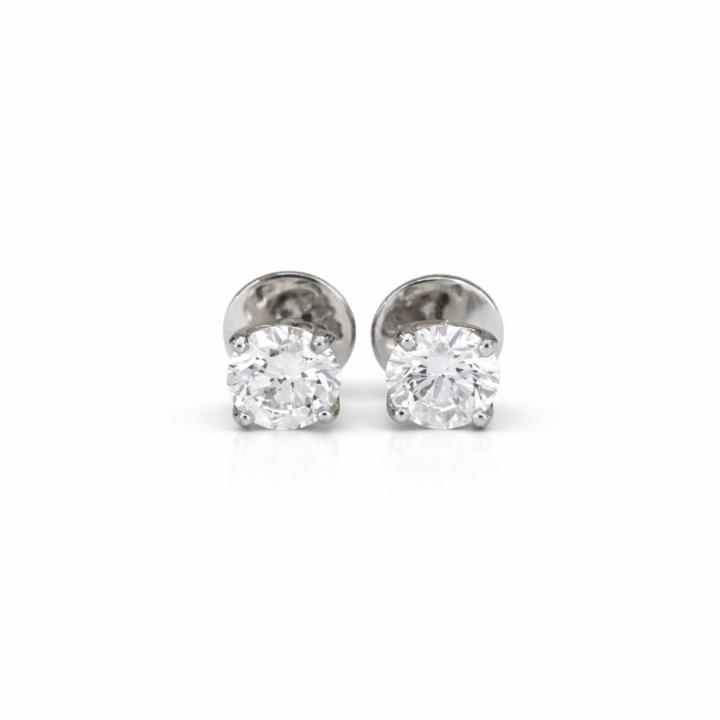 Round Solitaire Earrings