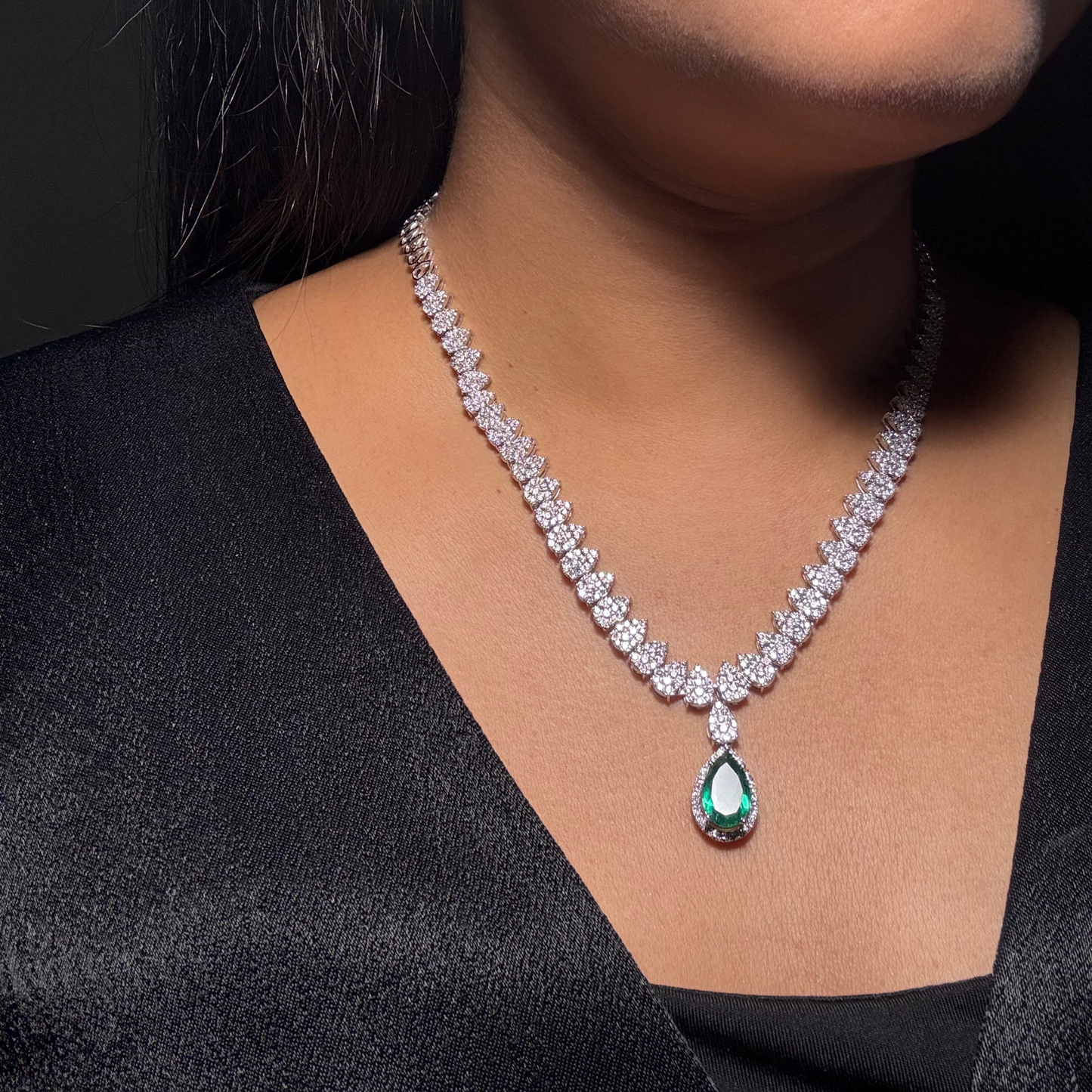 Lustrous Pear Drop Necklace