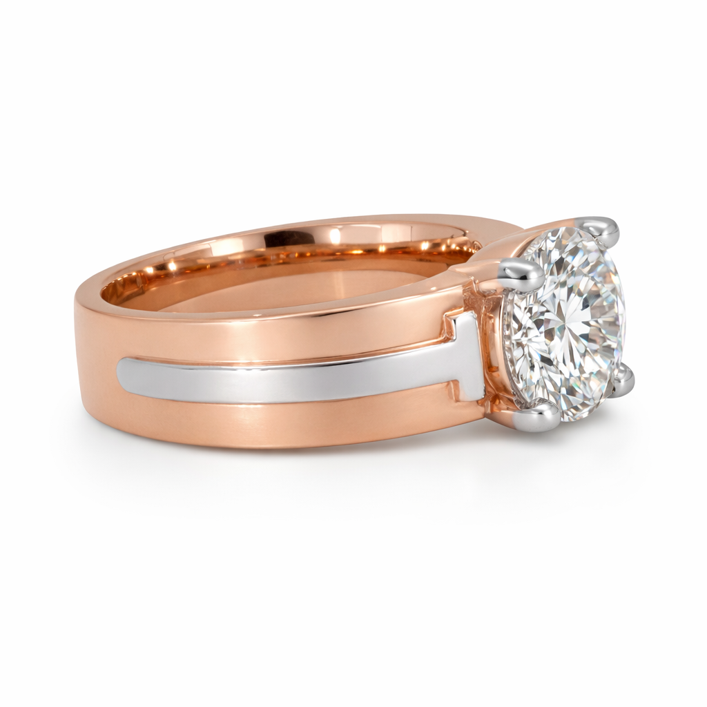 Mens Round Solitaire Ring