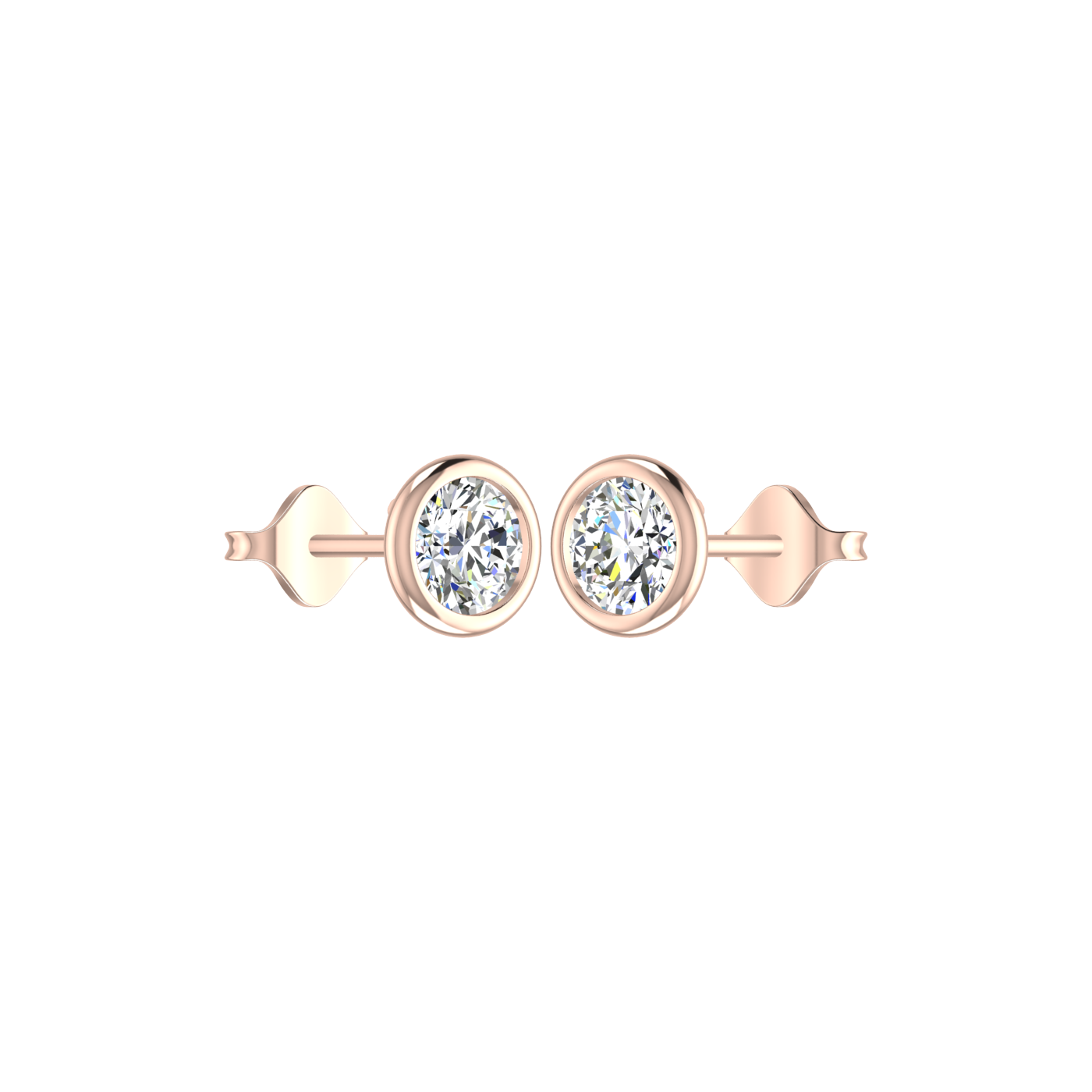 Round Earrings in Bezel Setting