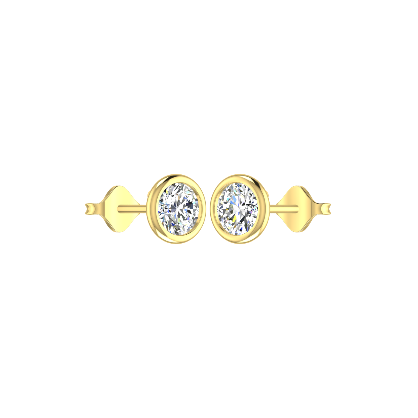 Round Earrings in Bezel Setting
