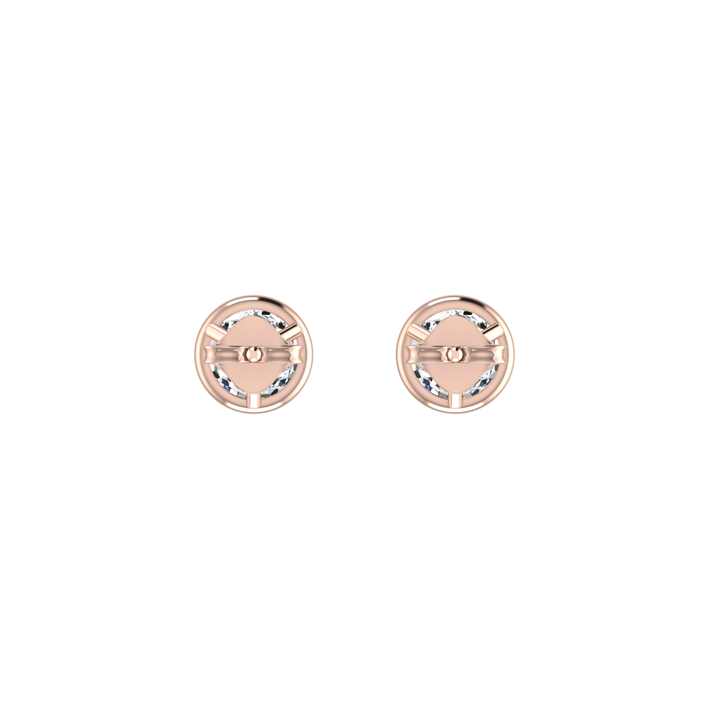 Round Earrings in Bezel Setting