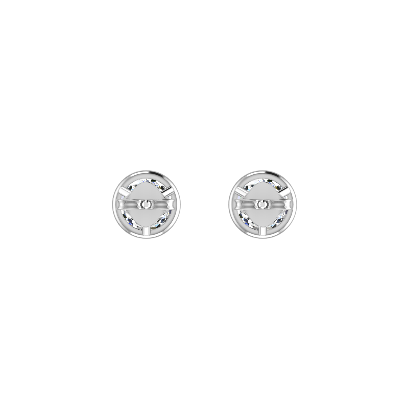 Round Earrings in Bezel Setting