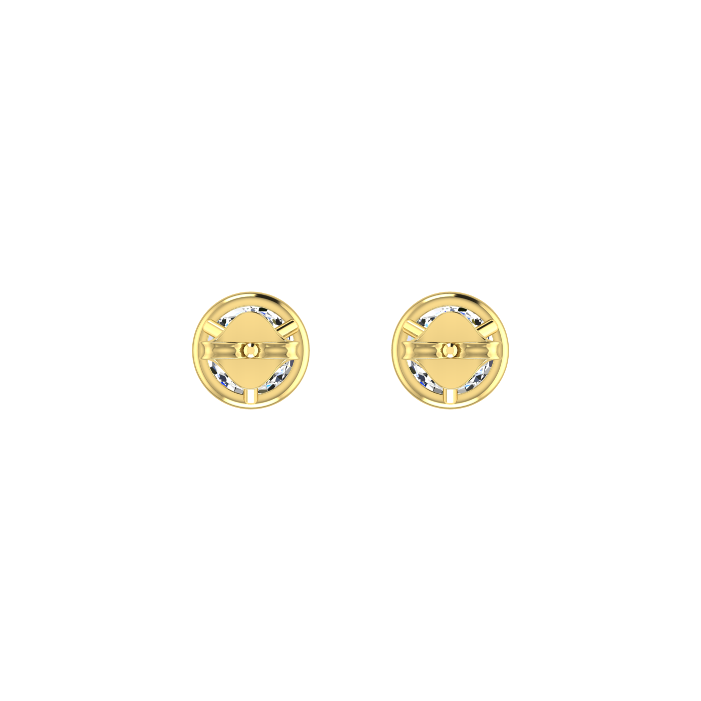 Round Earrings in Bezel Setting