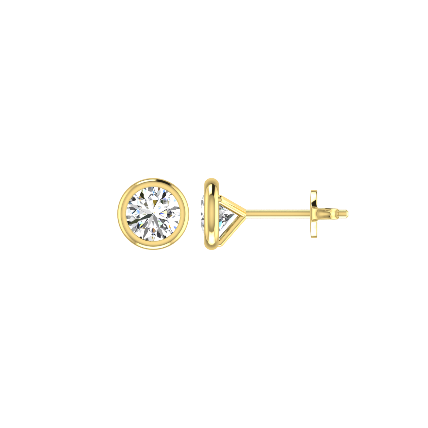 Round Earrings in Bezel Setting
