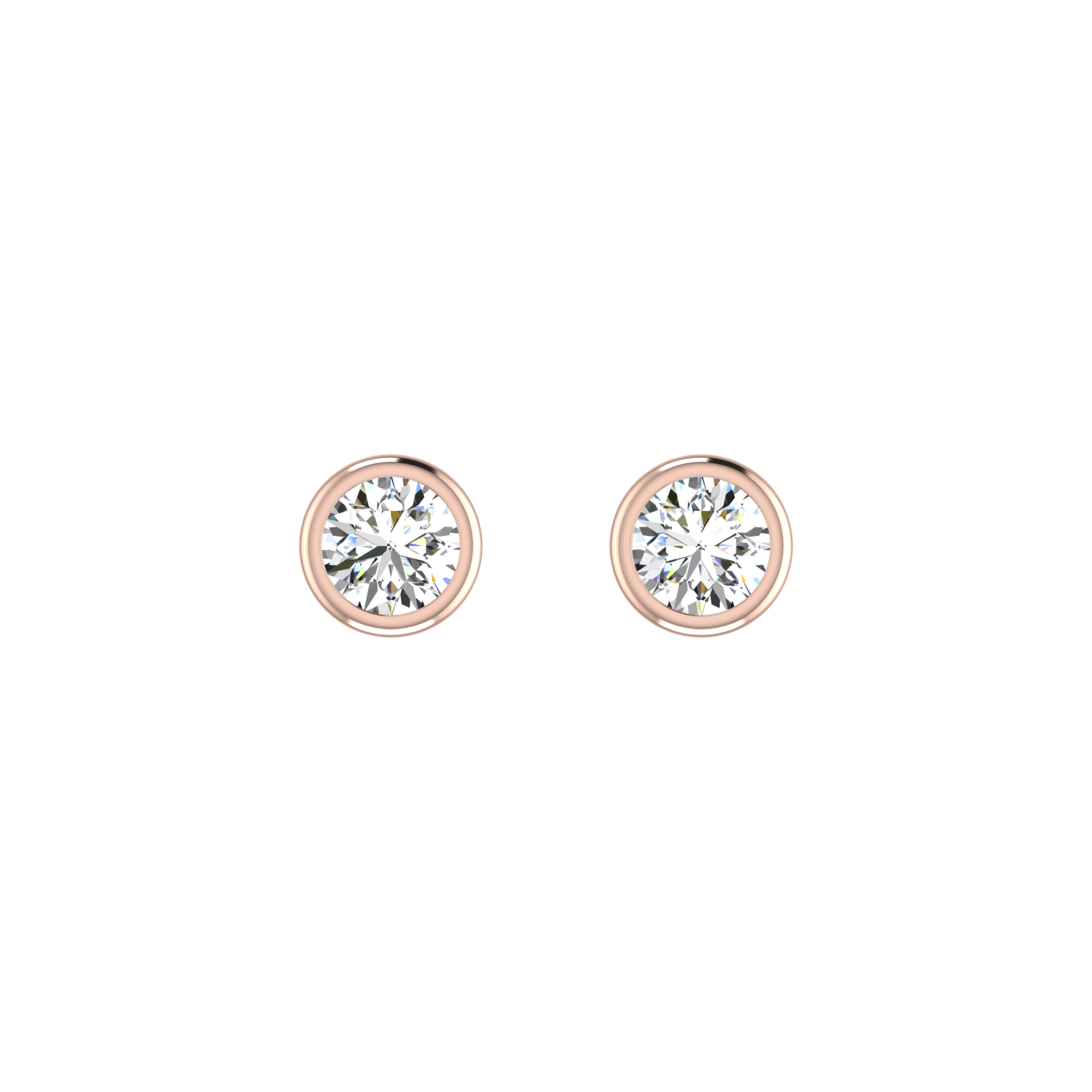 Round Earrings in Bezel Setting