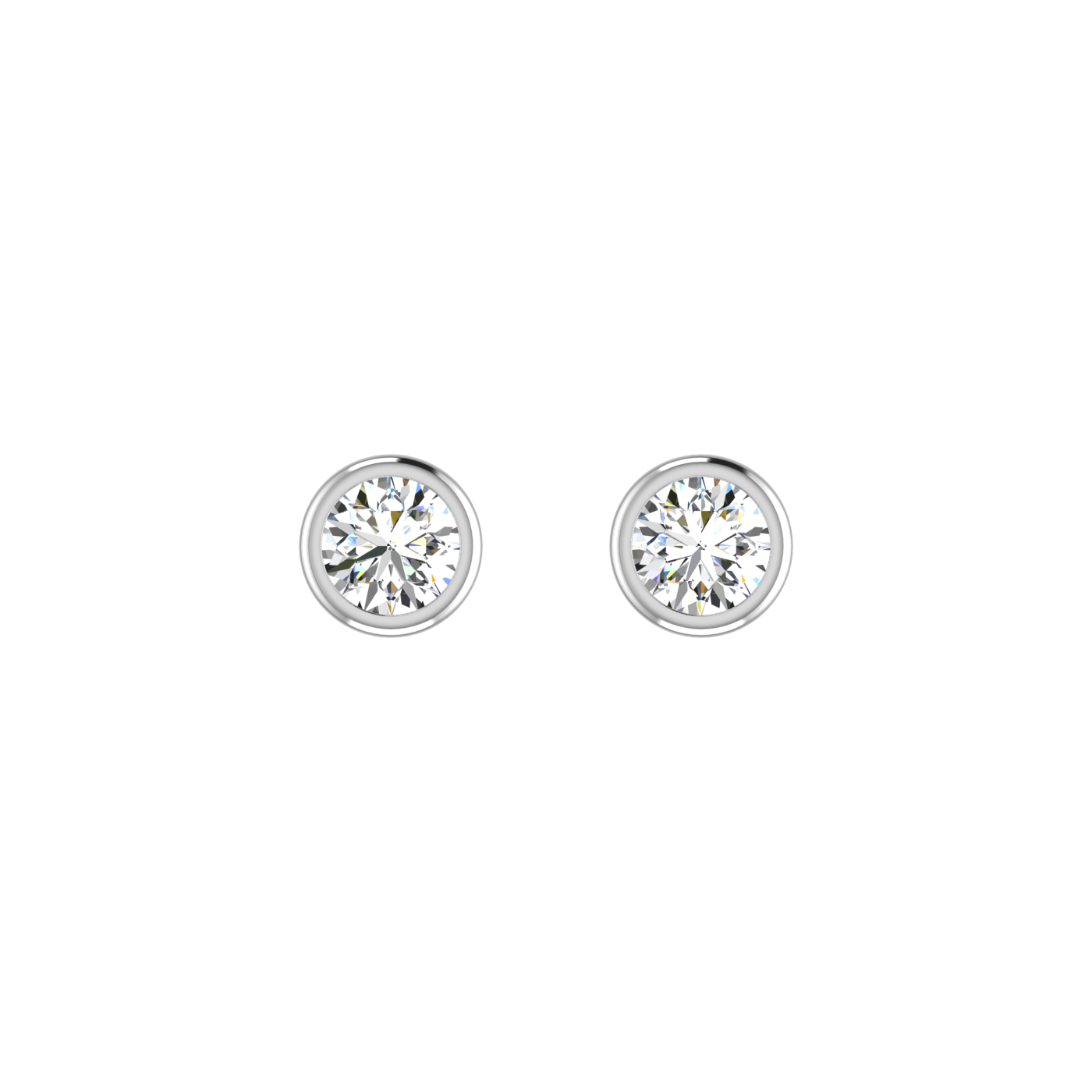 Round Earrings in Bezel Setting