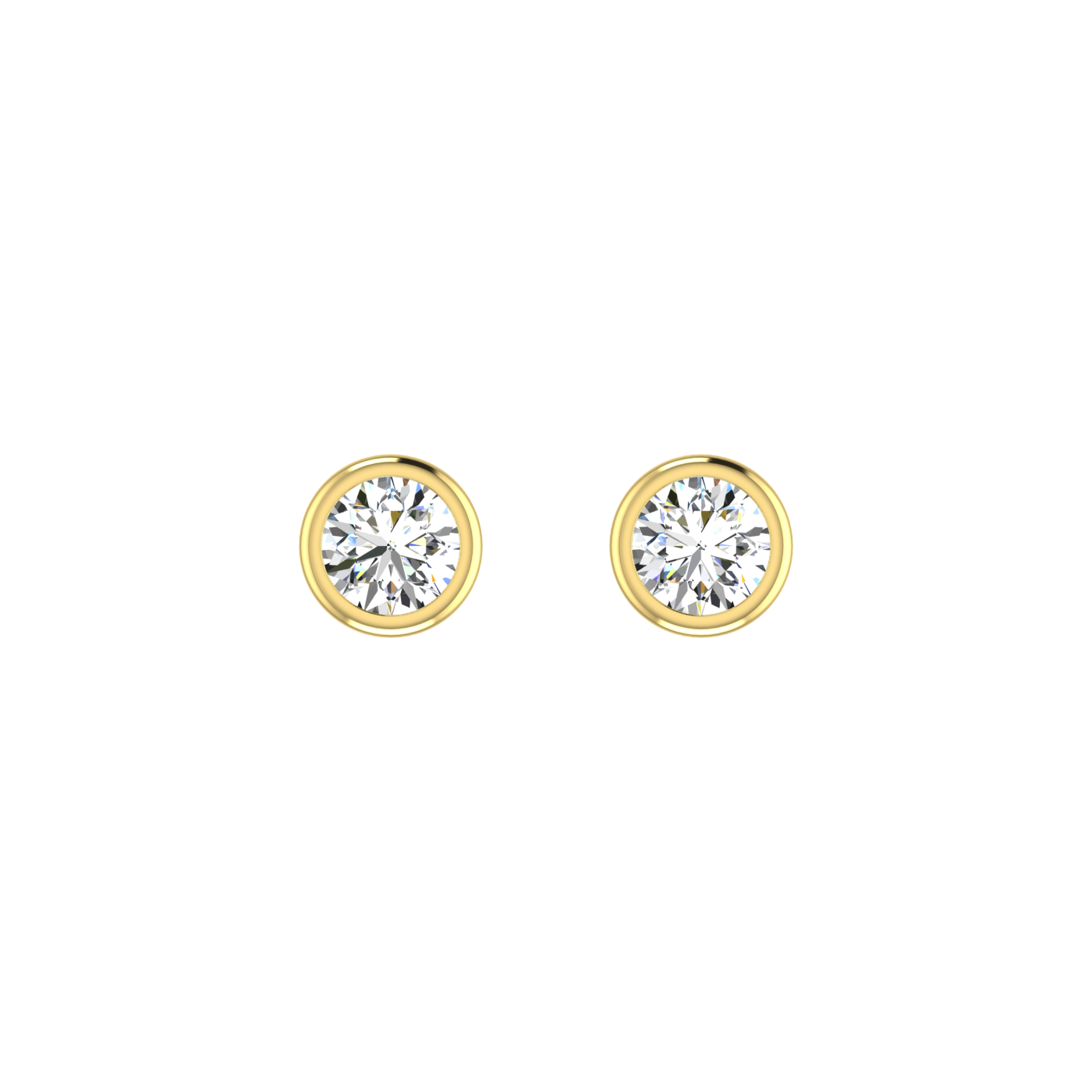 Round Earrings in Bezel Setting