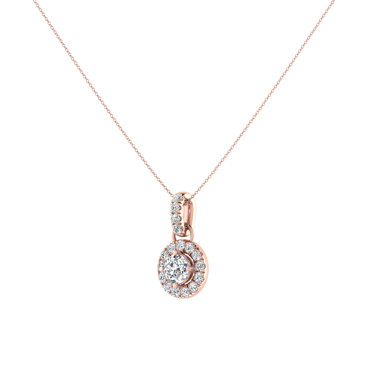 Round Pendant in Halo