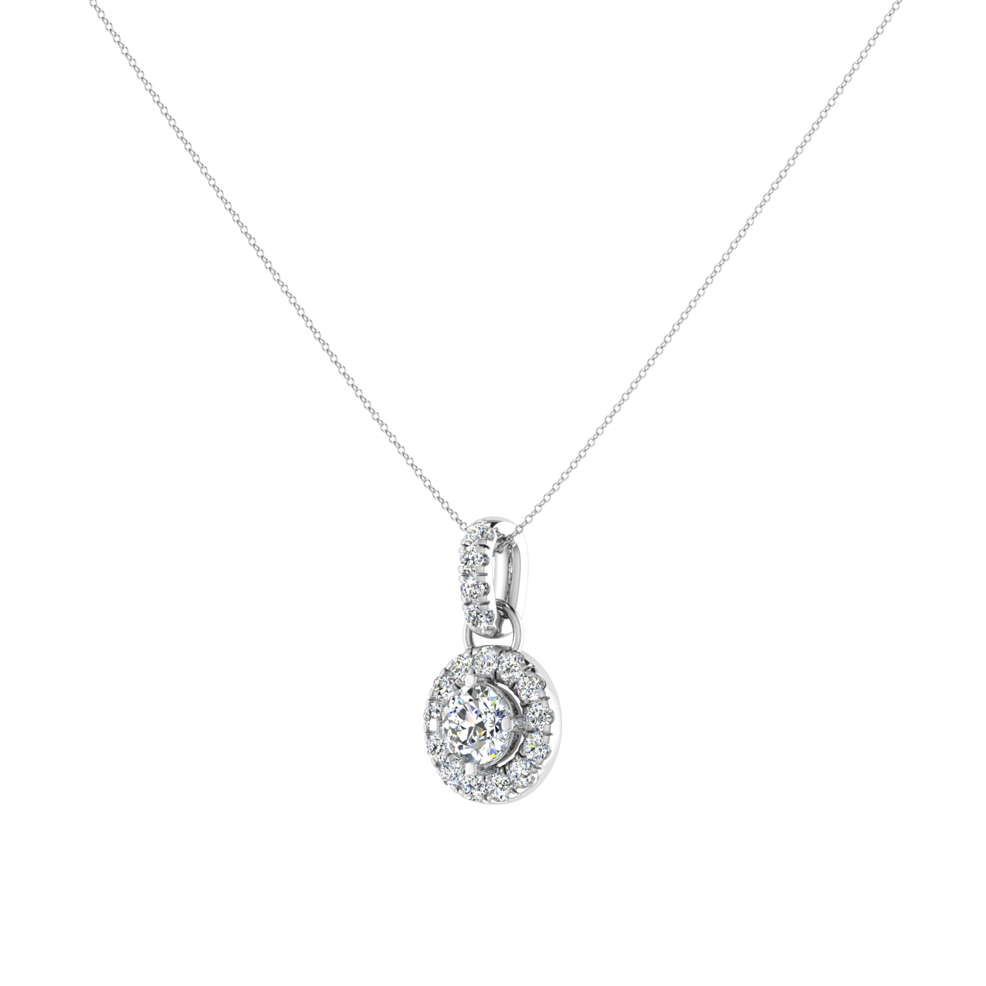 Round Pendant in Halo