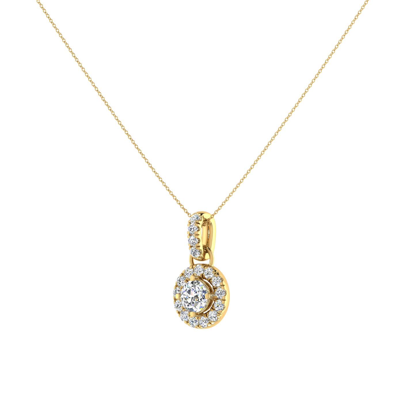 Round Pendant in Halo