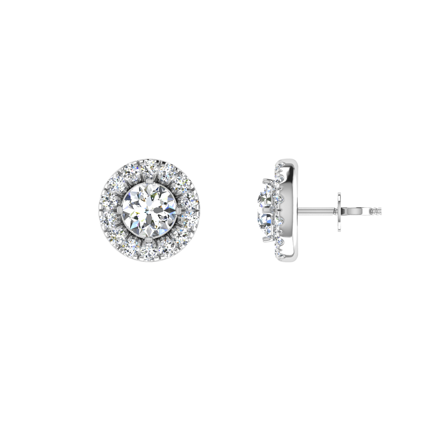 Round 0.50 ct Earrings with Halo
