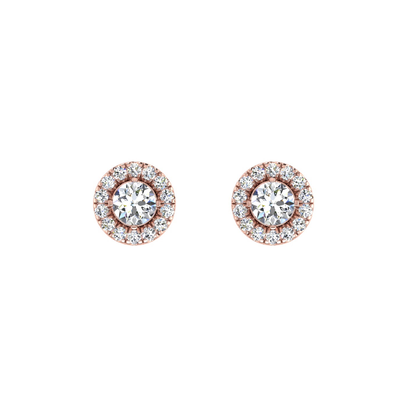 Round 0.50 ct Earrings with Halo