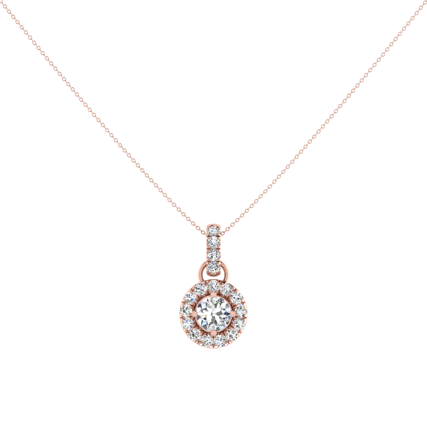 Round Pendant in Halo