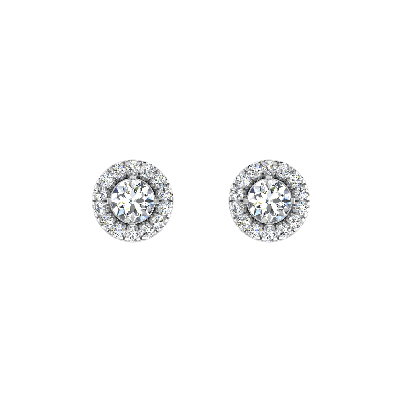 Round 0.50 ct Earrings with Halo