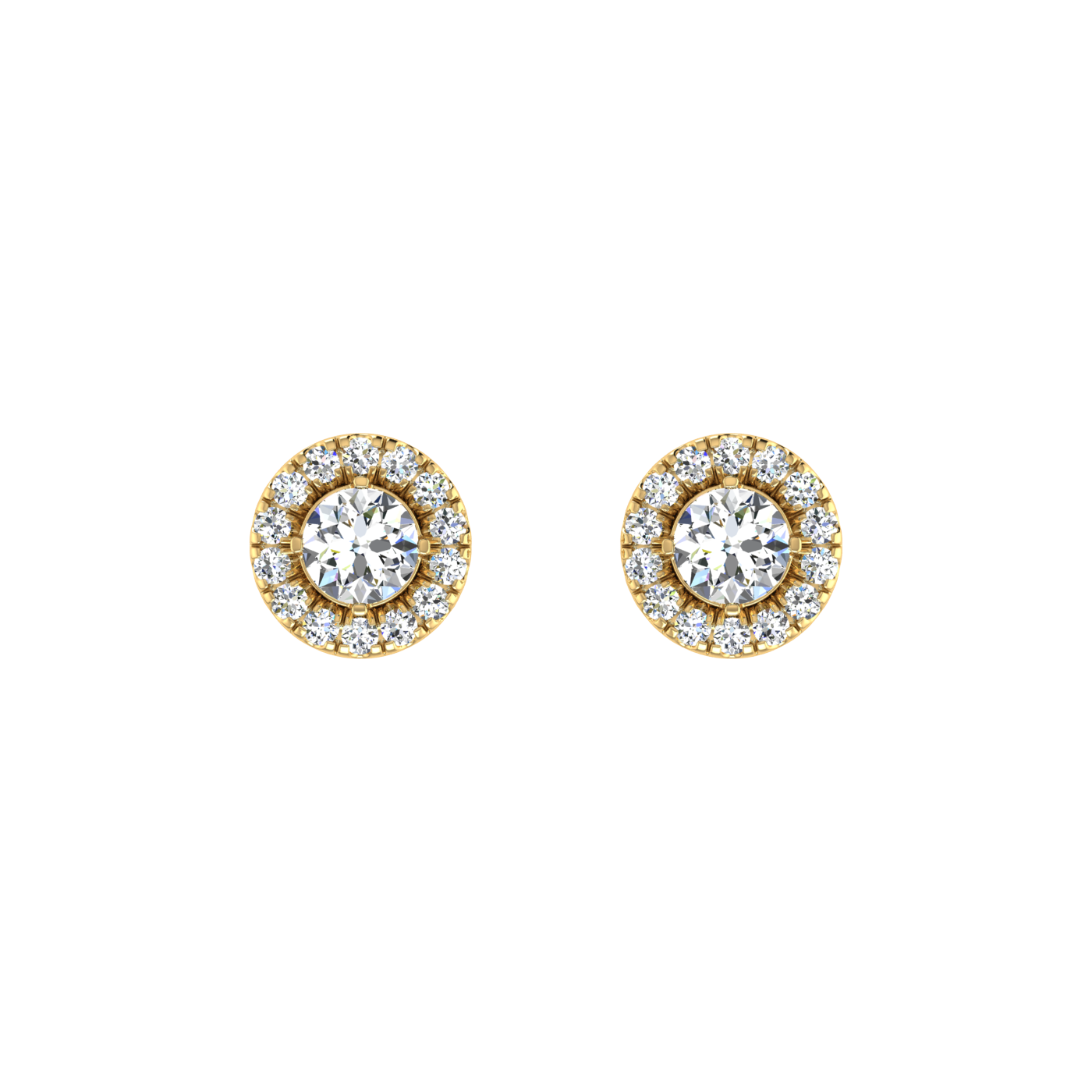 Round 0.50 ct Earrings with Halo