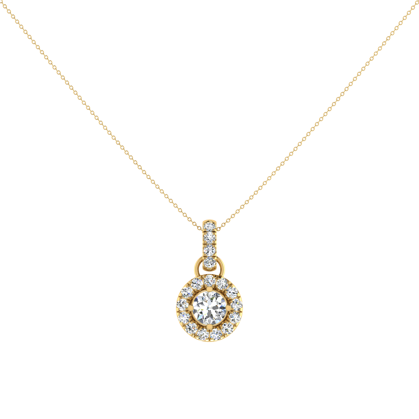Round Pendant in Halo