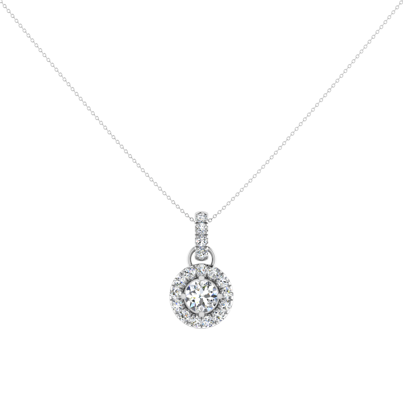 Round Pendant in Halo