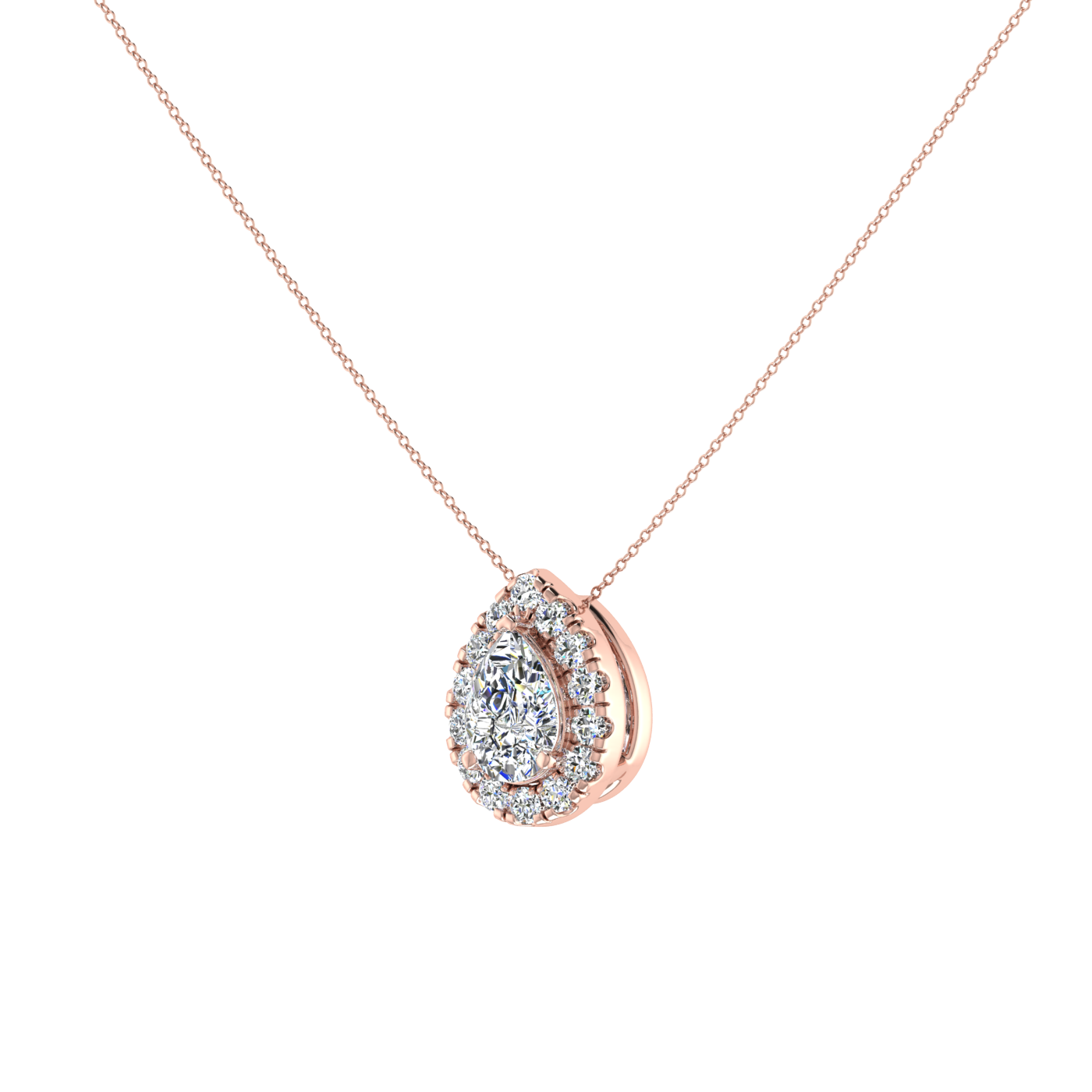 Pear Pendant in Halo
