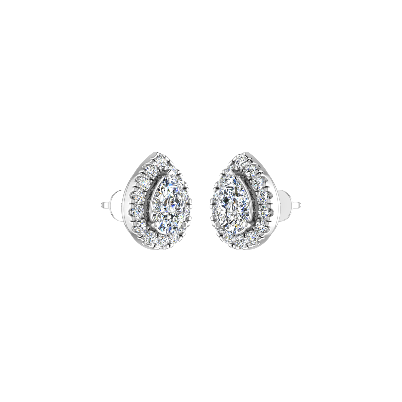 Pear Earrings with Halo