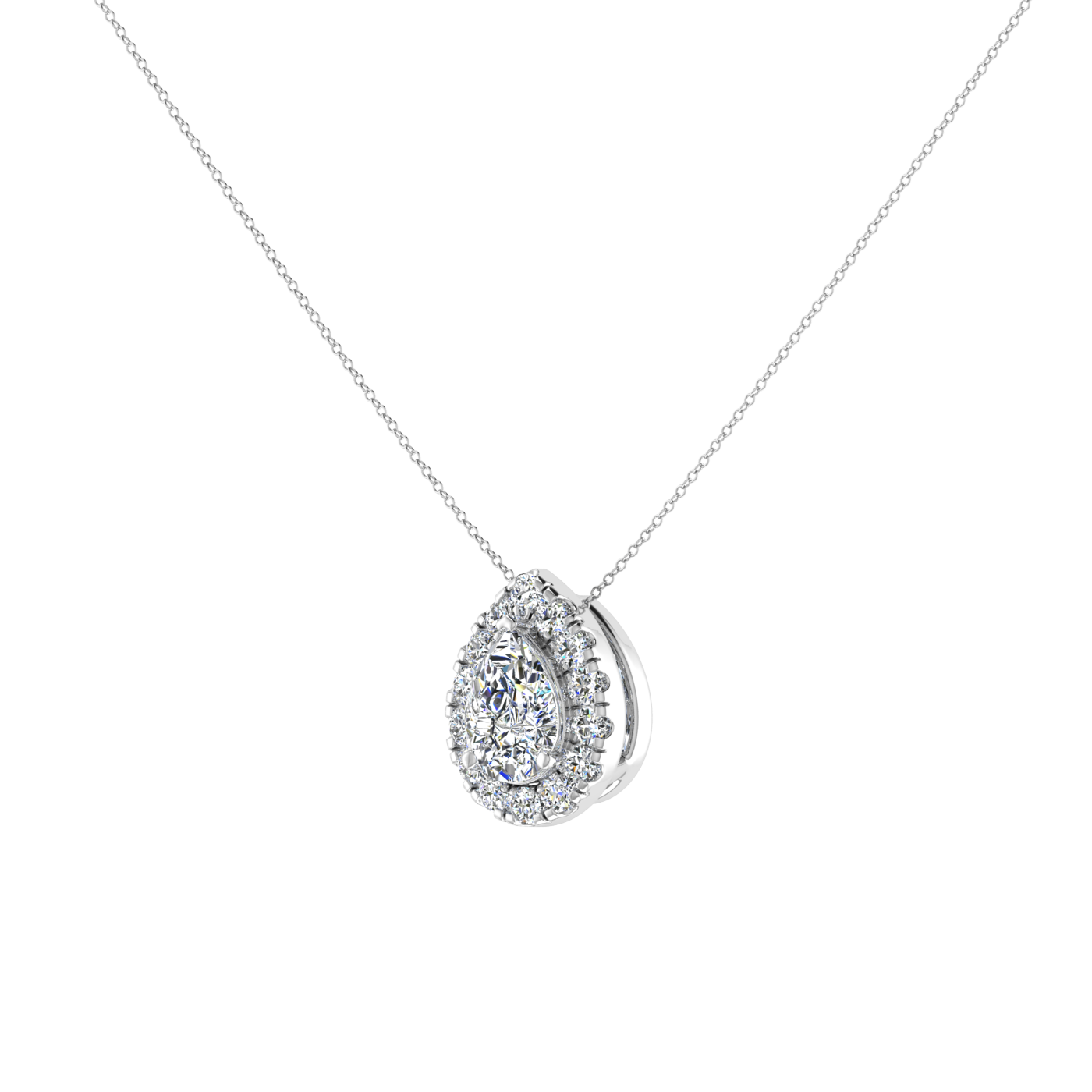 Pear Pendant in Halo