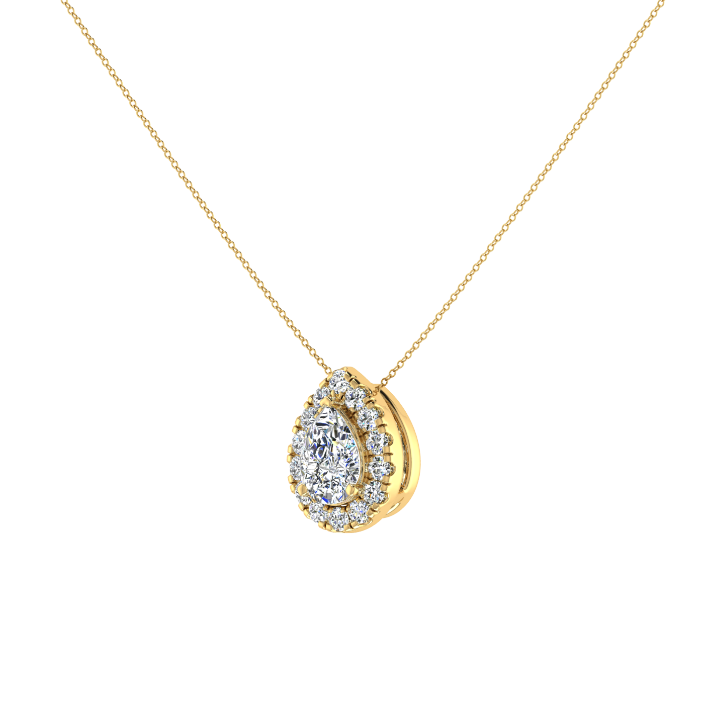 Pear Pendant in Halo
