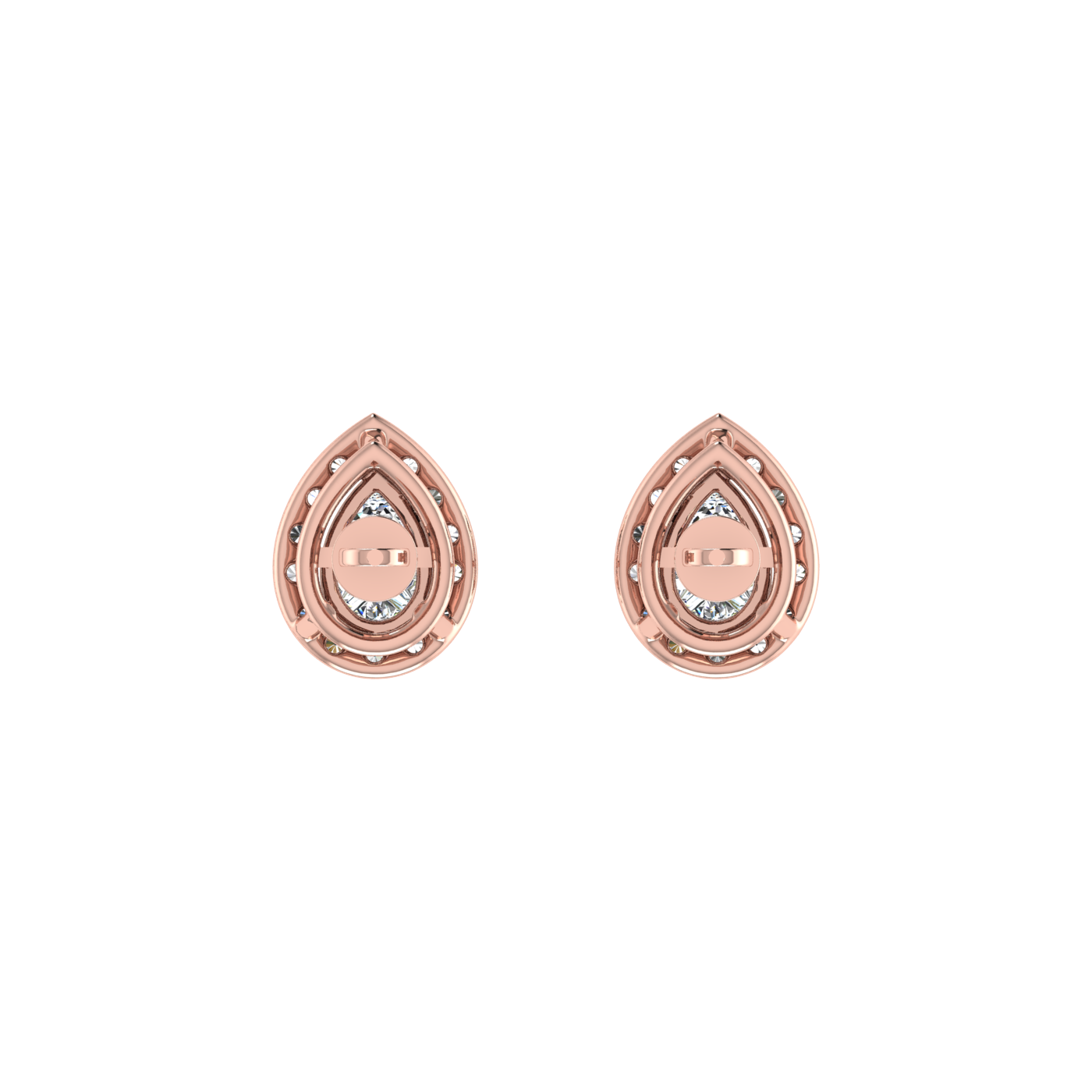 Pear Earrings with Halo