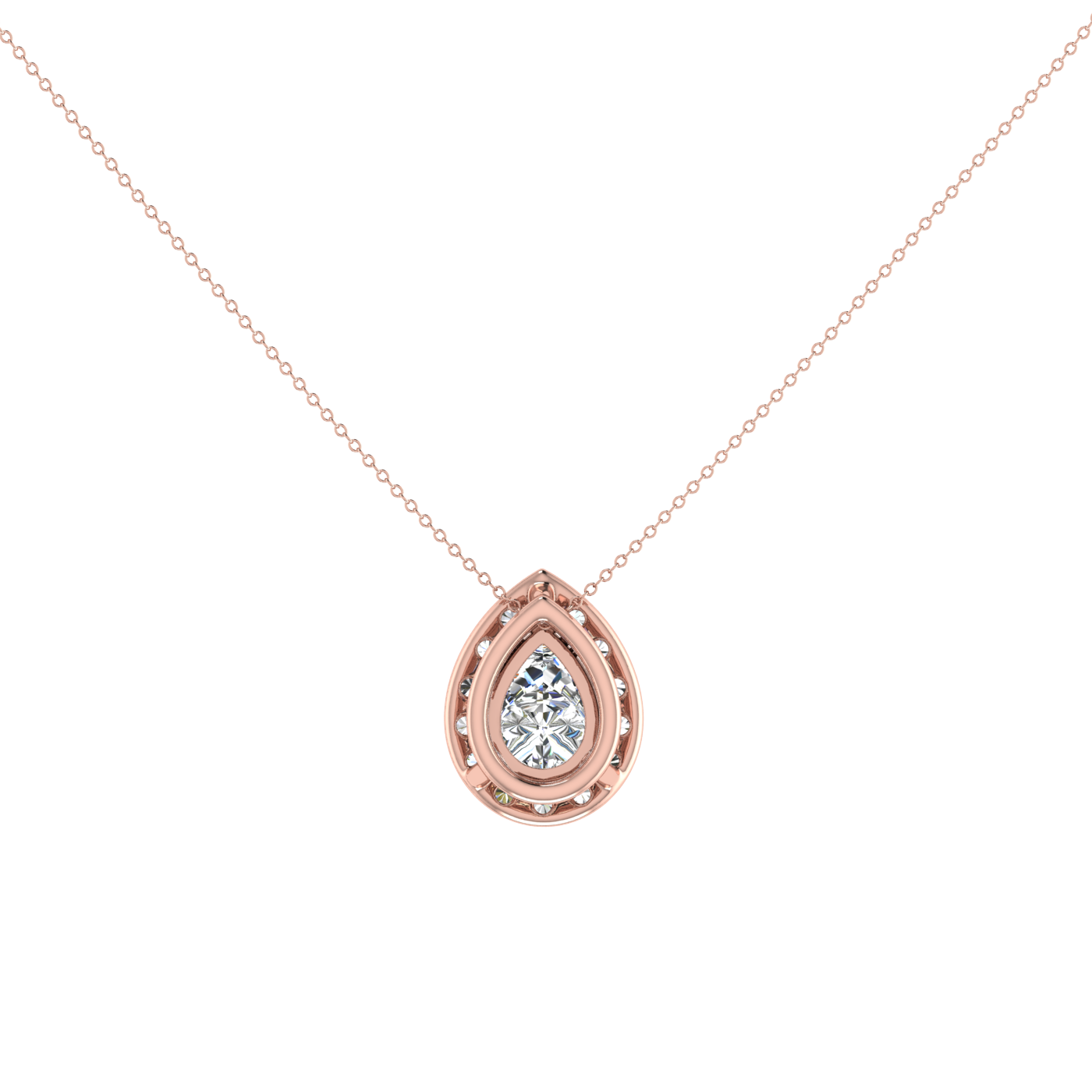 Pear Pendant in Halo