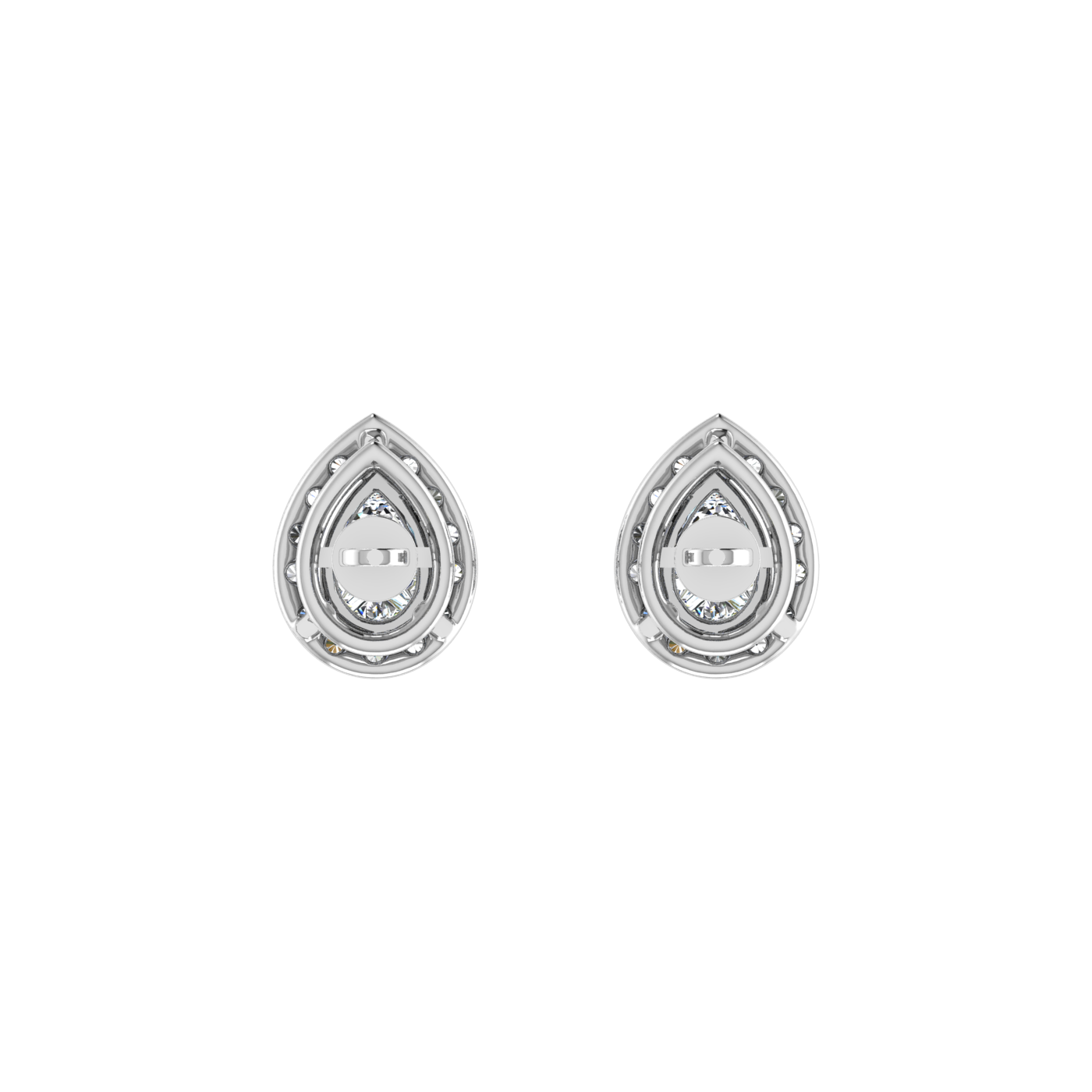 Pear Earrings with Halo