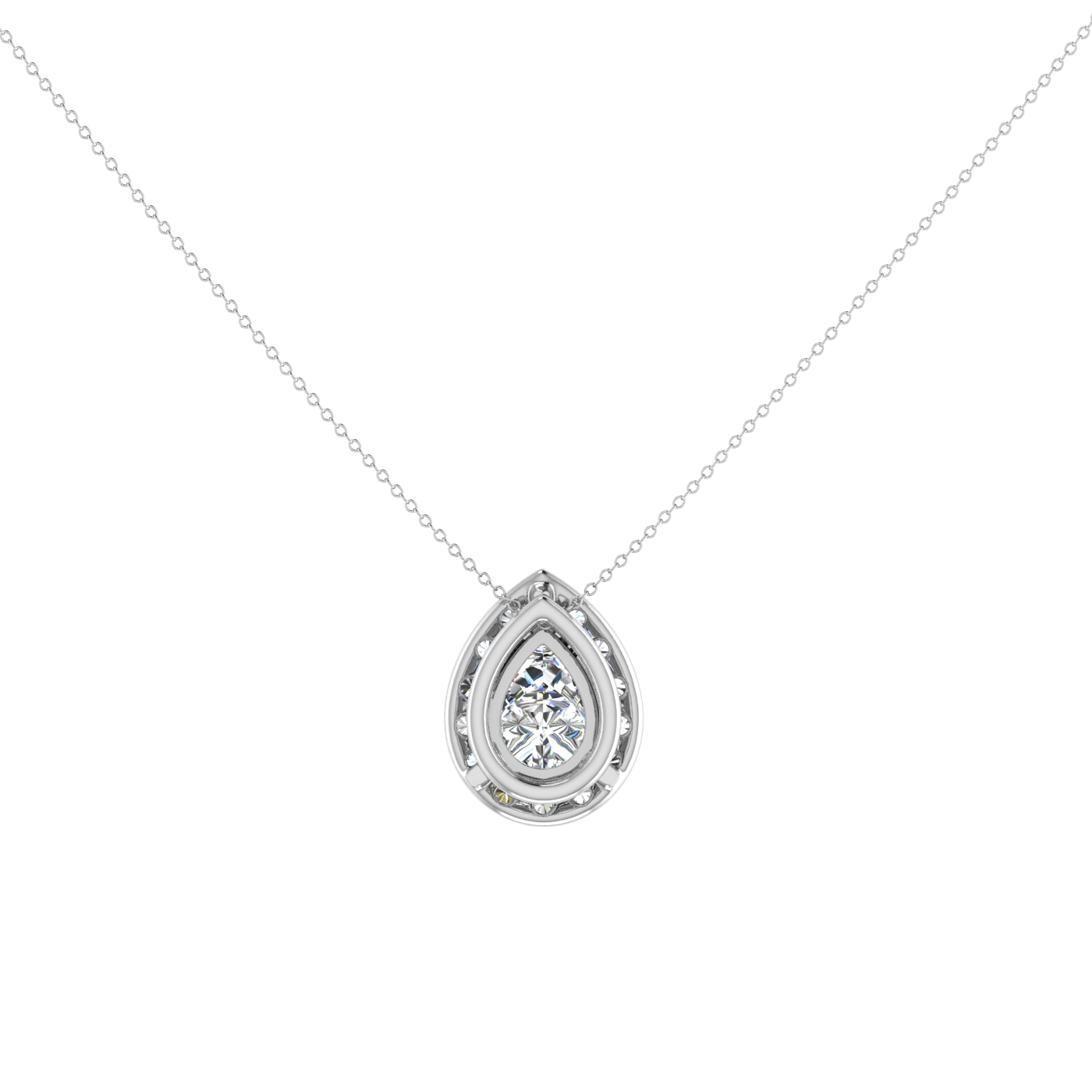 Pear Pendant in Halo