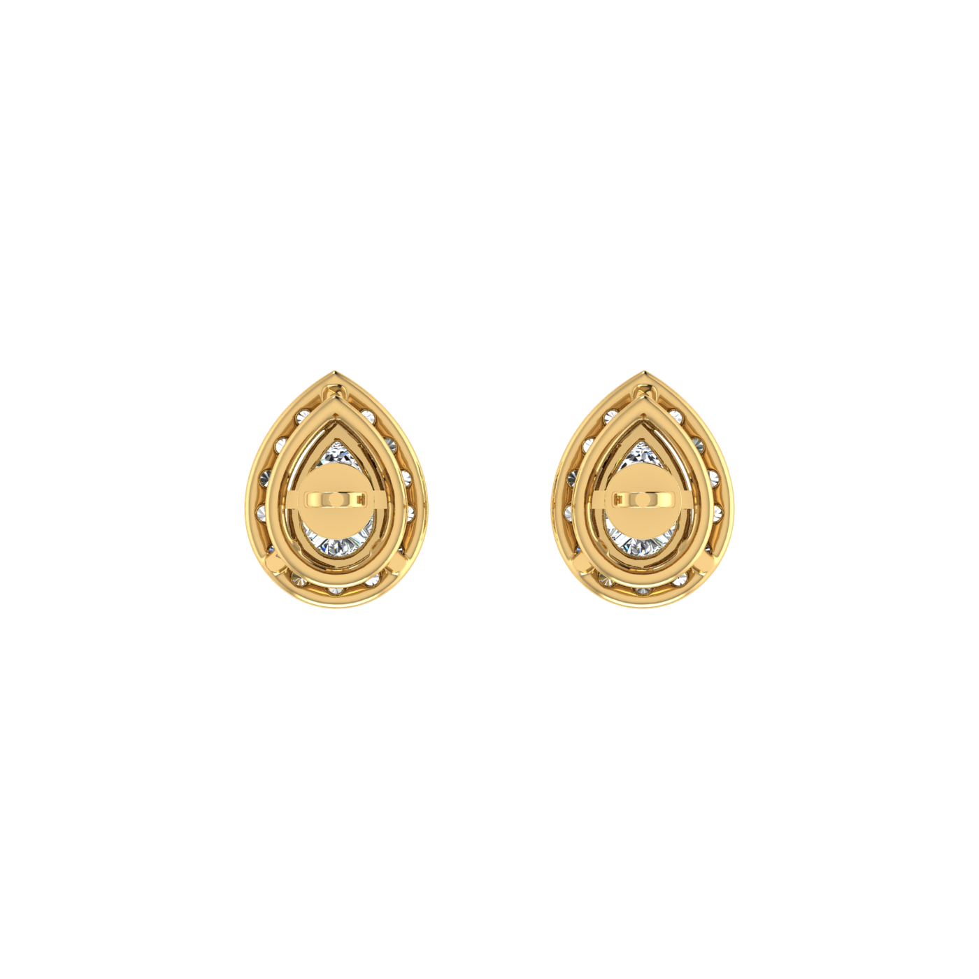 Pear Earrings with Halo