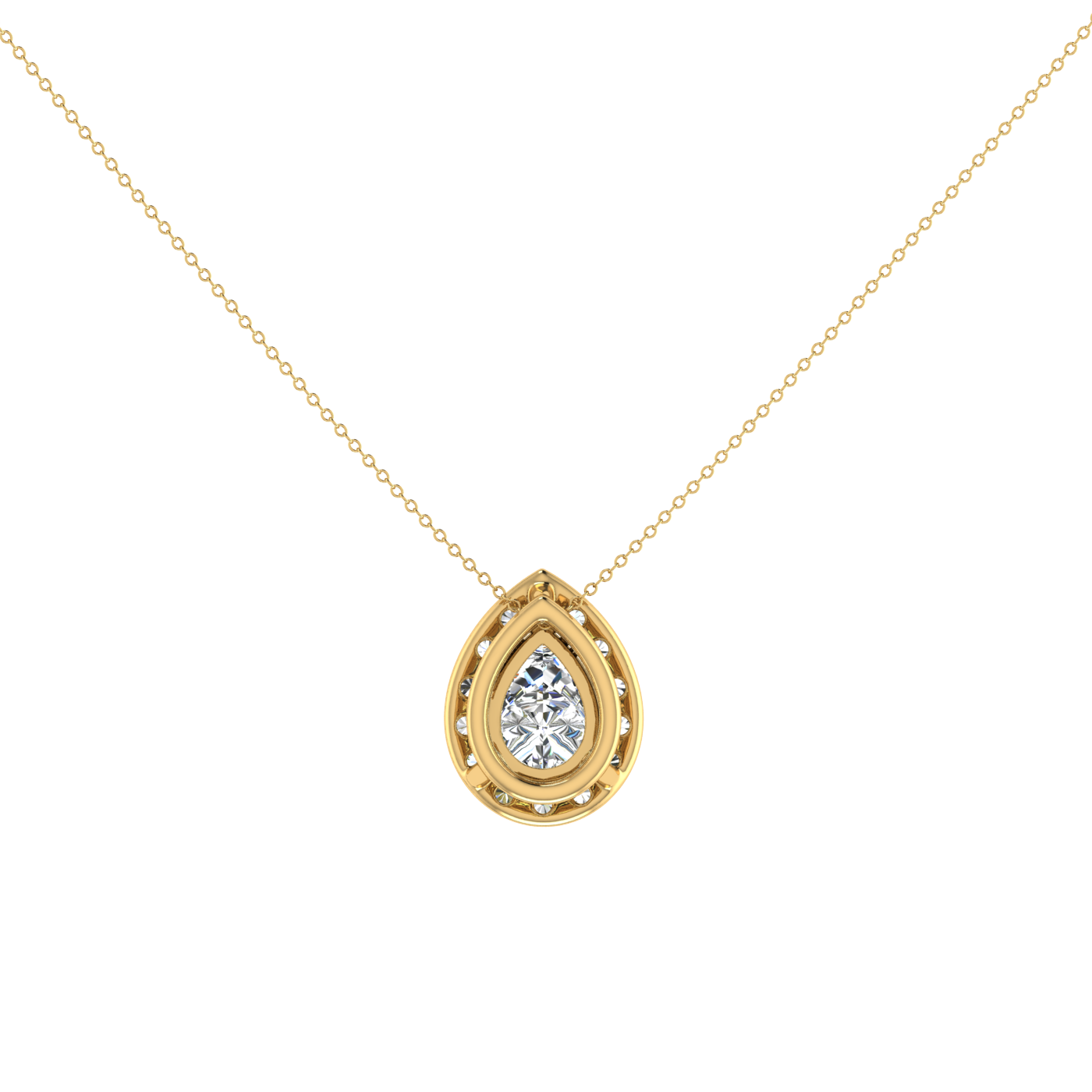 Pear Pendant in Halo