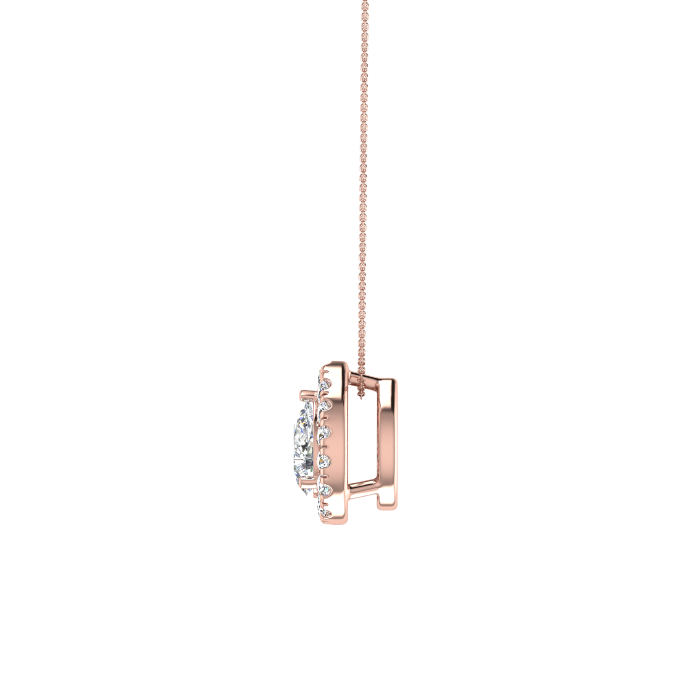 Pear Pendant in Halo