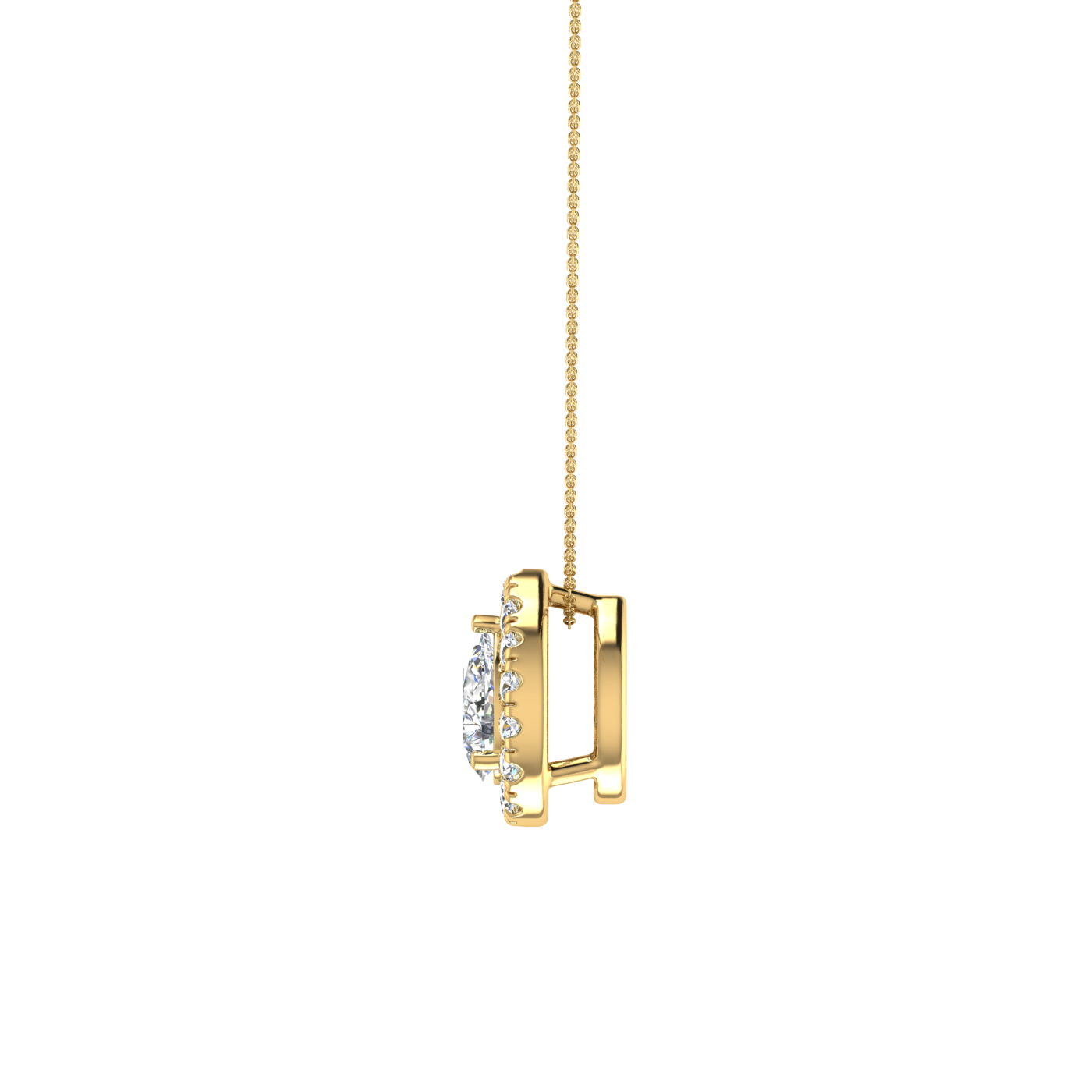 Pear Pendant in Halo