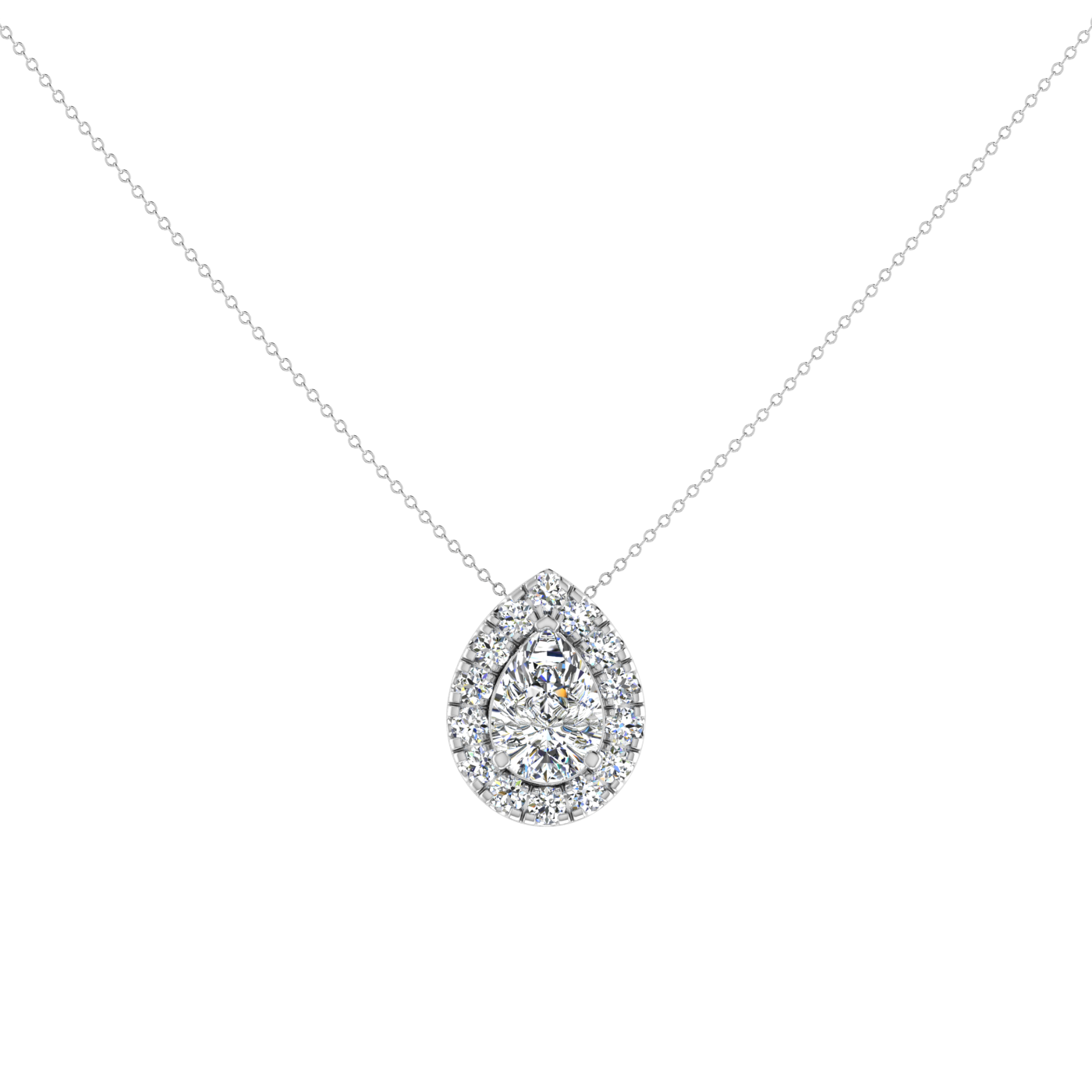 Pear Pendant in Halo