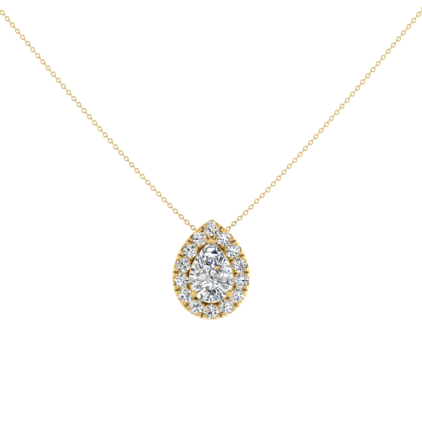 Pear Pendant in Halo