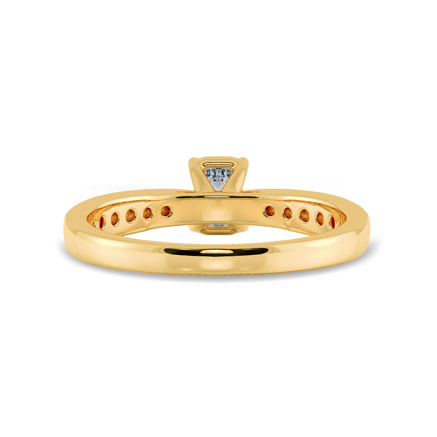 Emerald Soitaire Ring with Tapered Shank