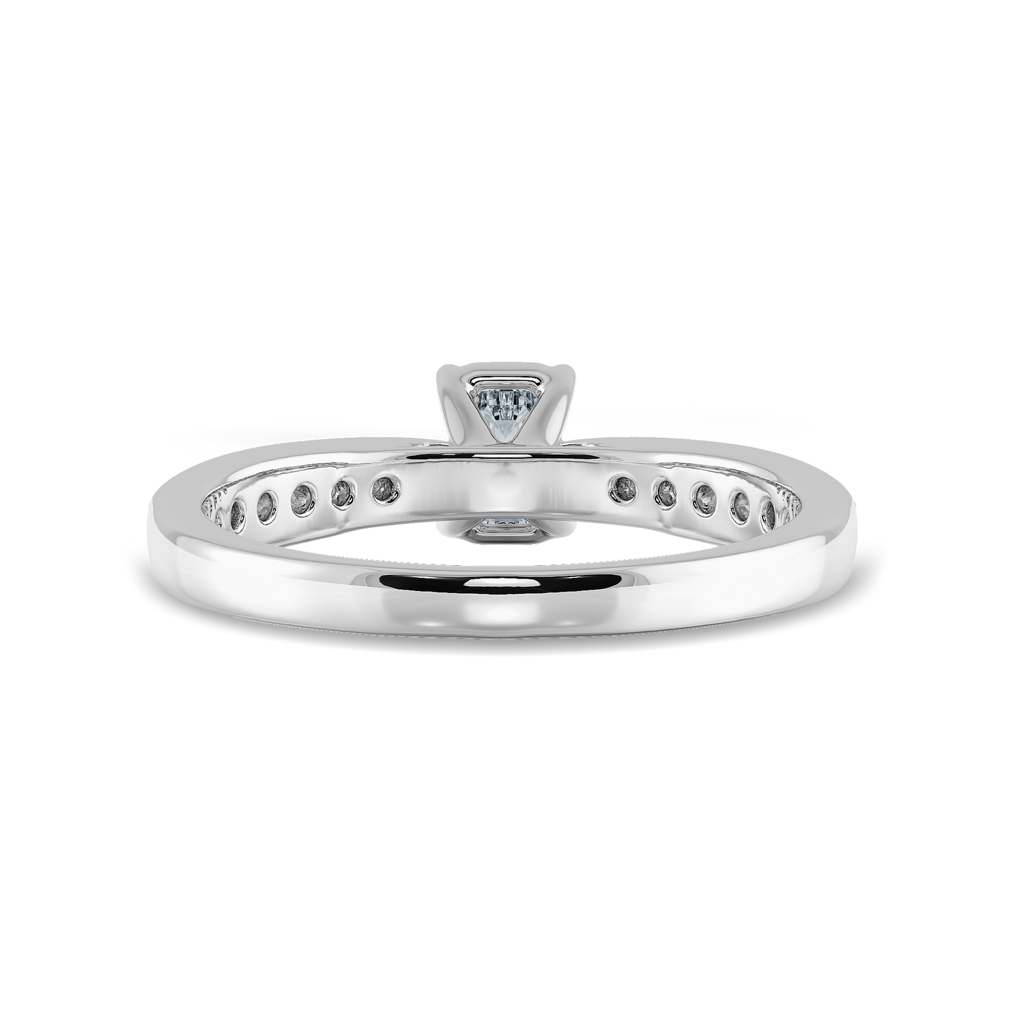 Emerald Soitaire Ring with Tapered Shank