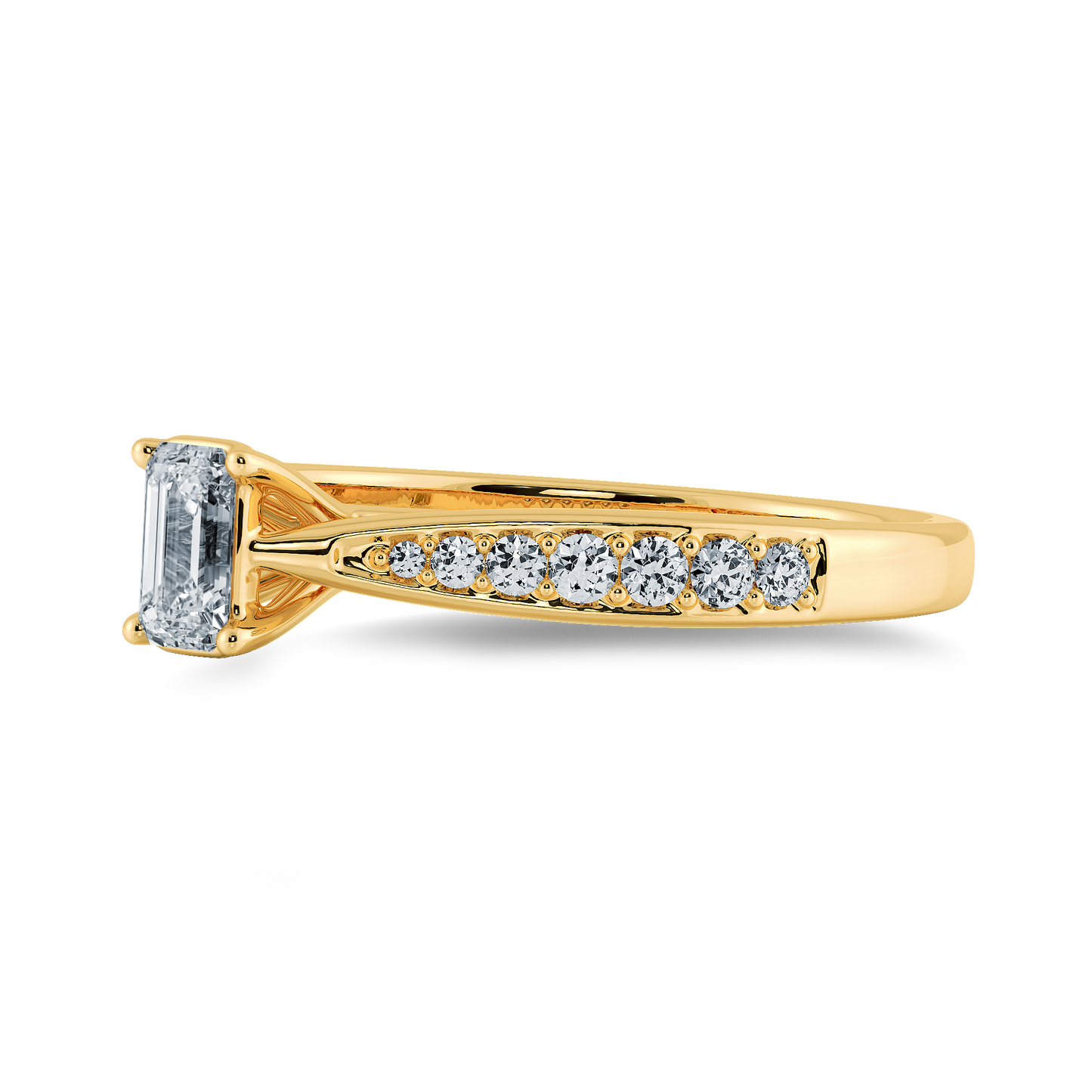 Emerald Soitaire Ring with Tapered Shank