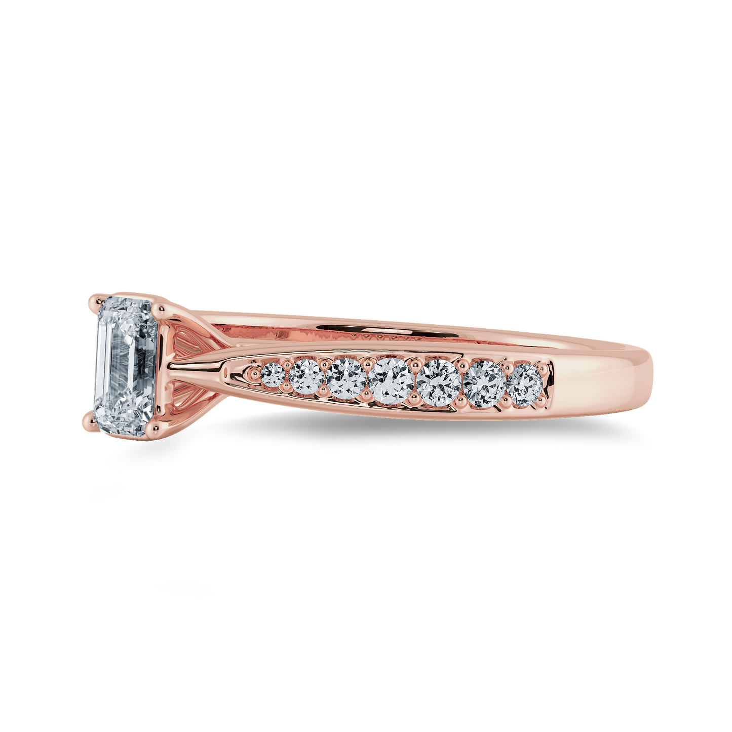 Emerald Soitaire Ring with Tapered Shank