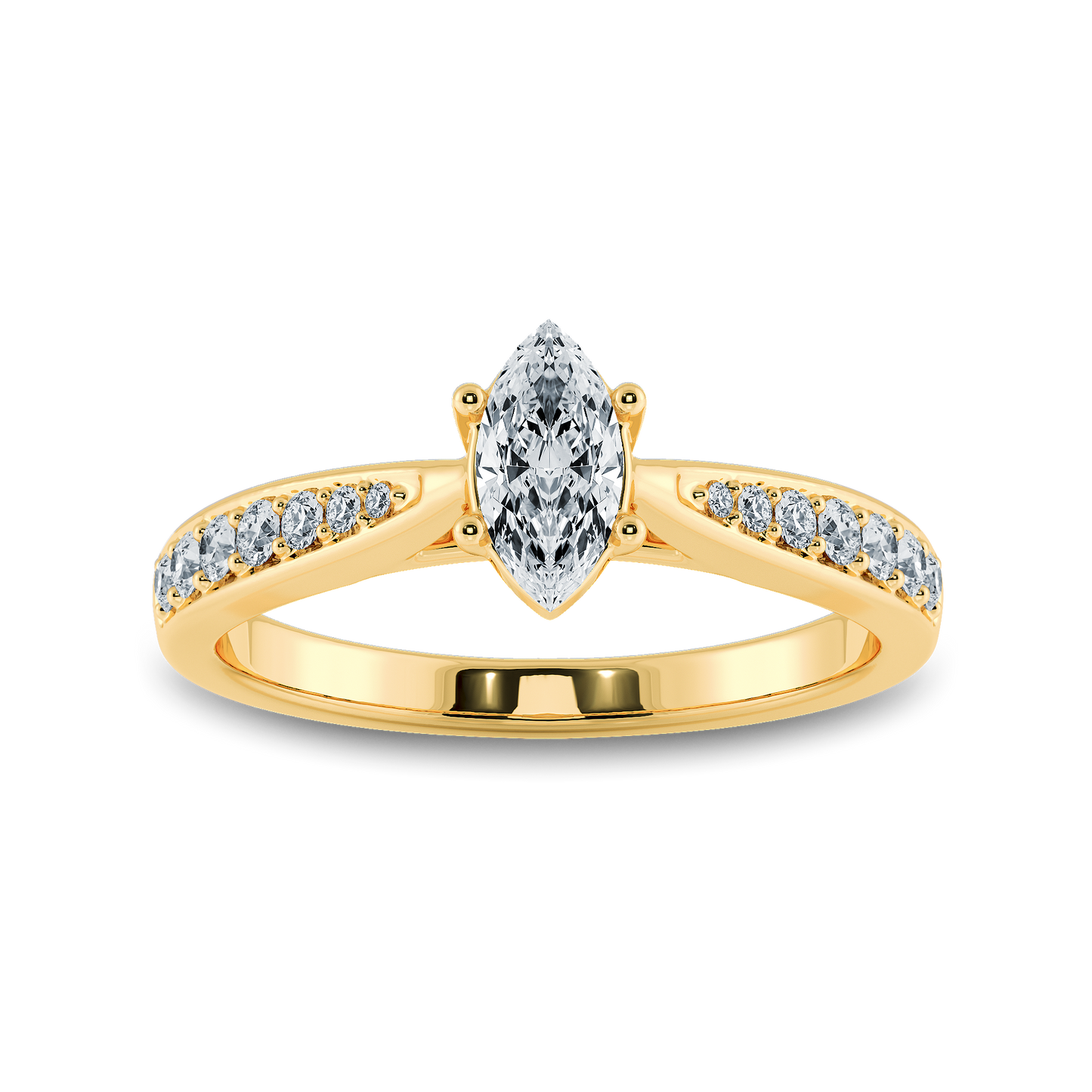 Marquise Soitaire Ring with Tapered Shank
