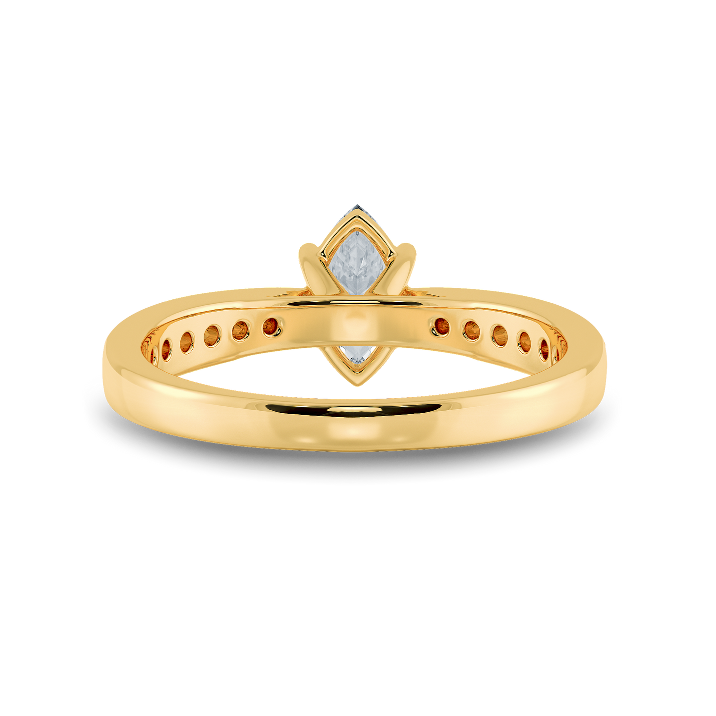 Marquise Soitaire Ring with Tapered Shank