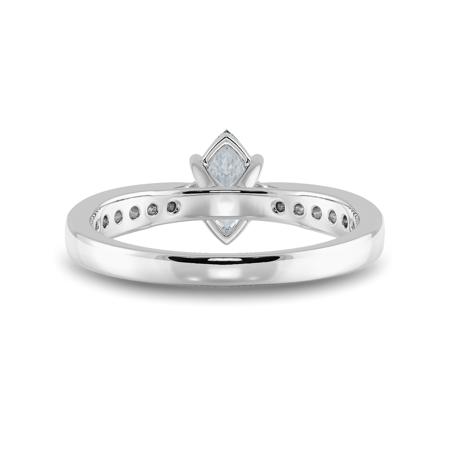 Marquise Soitaire Ring with Tapered Shank