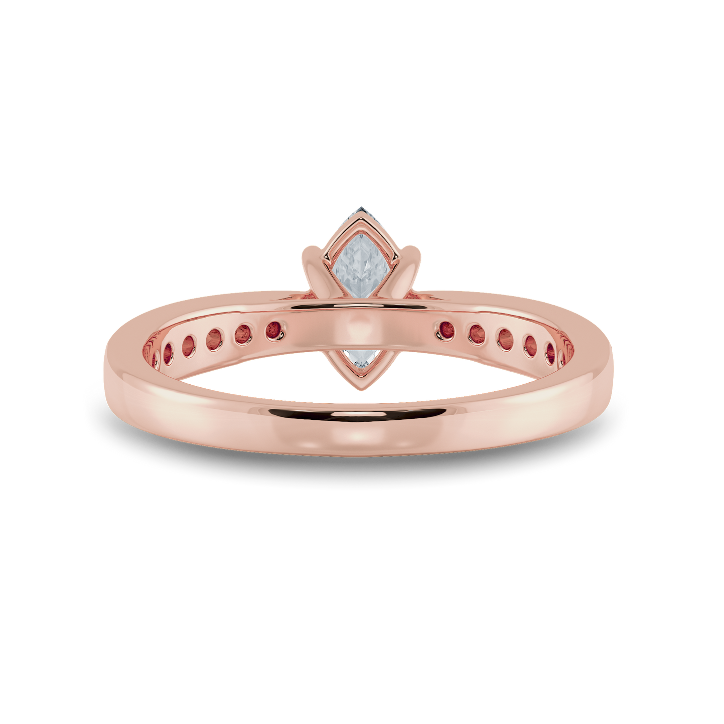 Marquise Soitaire Ring with Tapered Shank