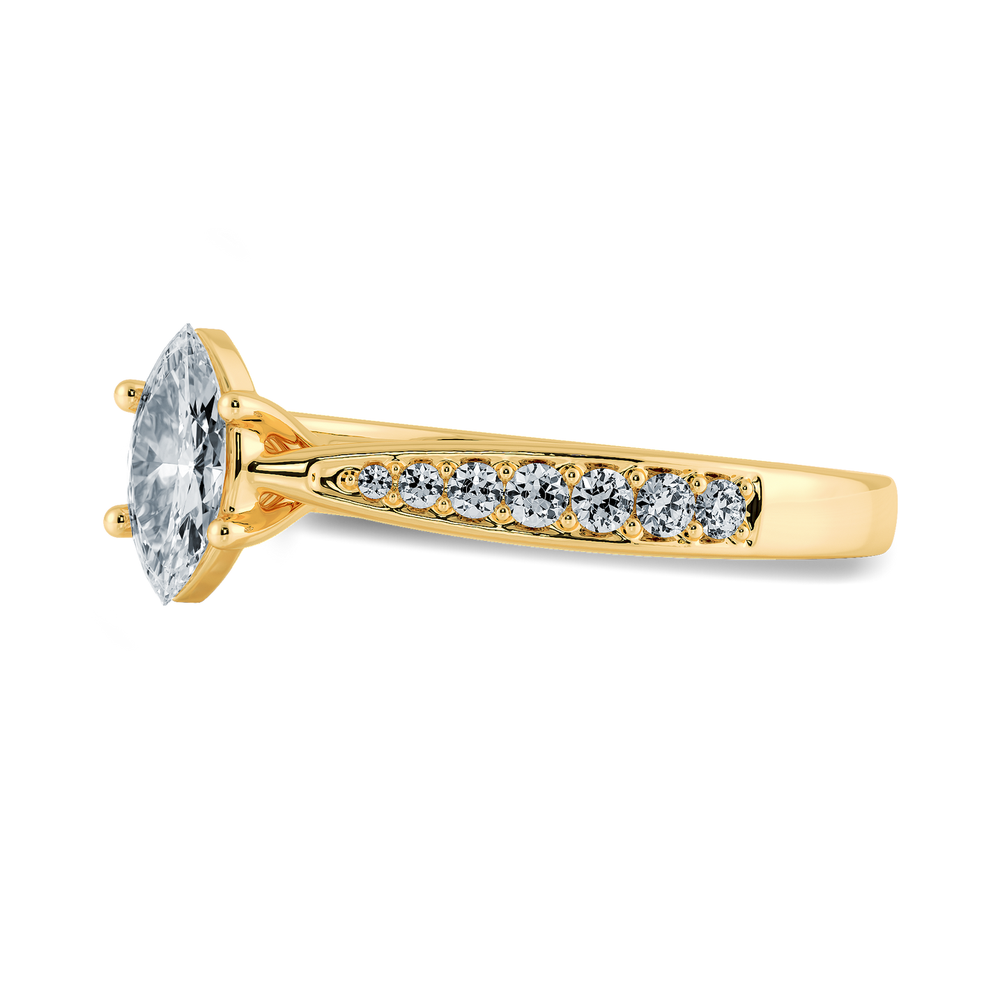 Marquise Soitaire Ring with Tapered Shank