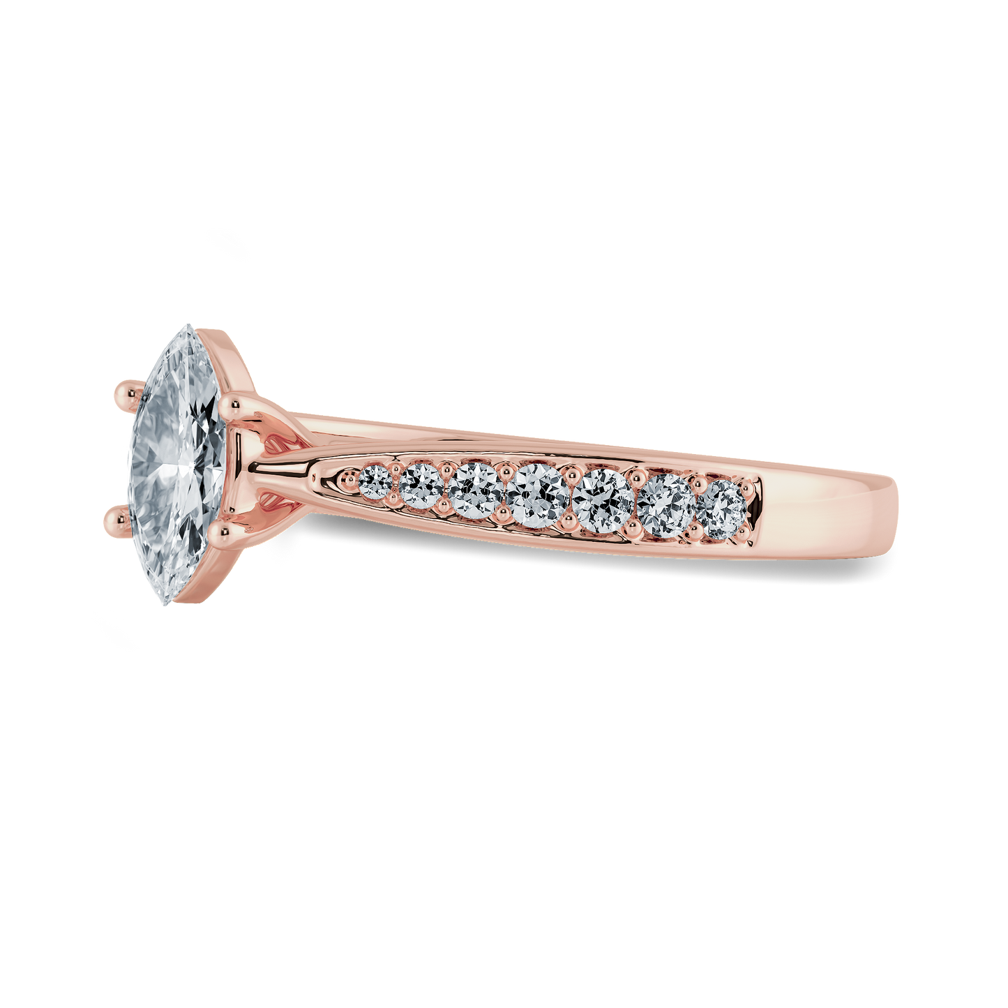 Marquise Soitaire Ring with Tapered Shank