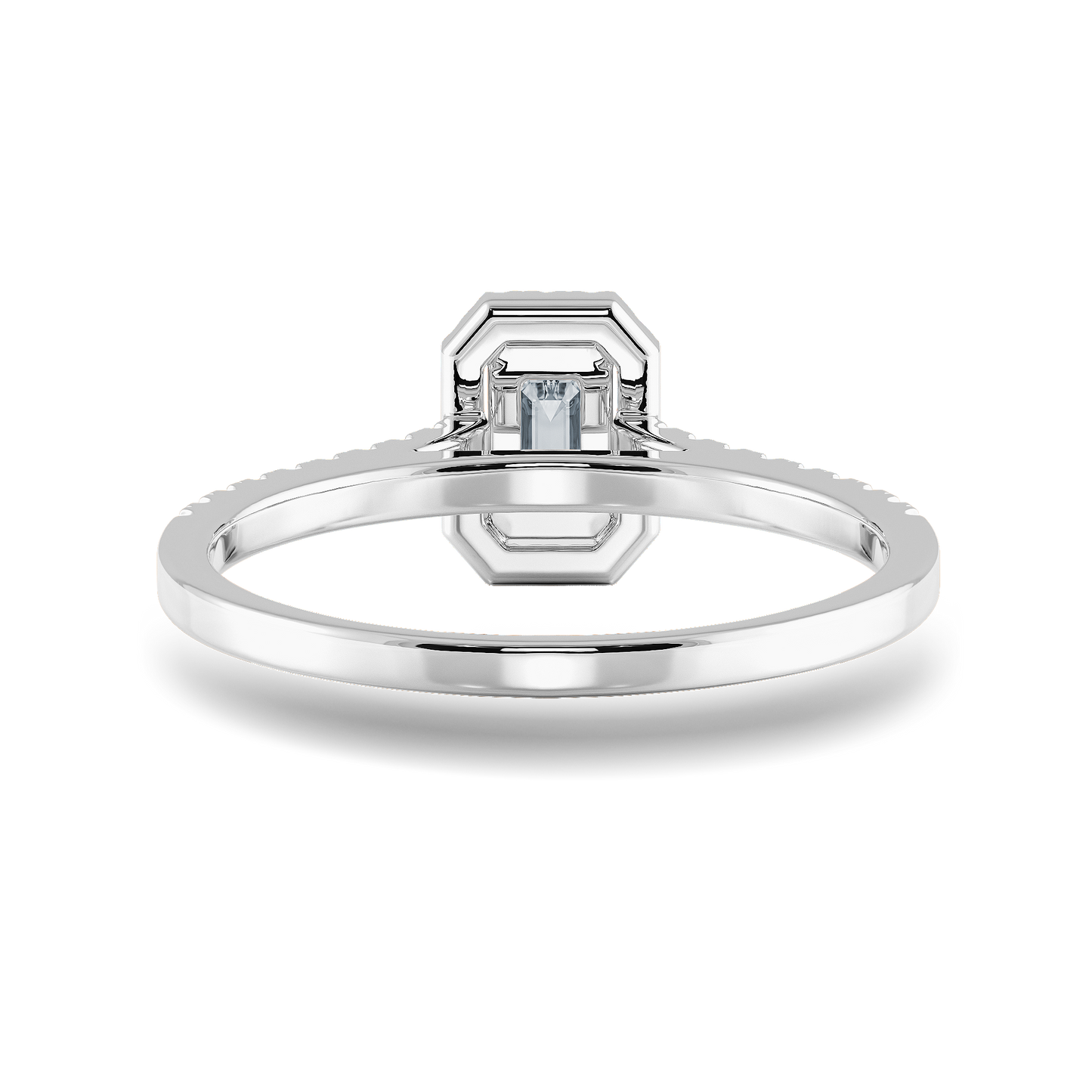 0.50 ct Emerald Ring in Pave Halo Setting