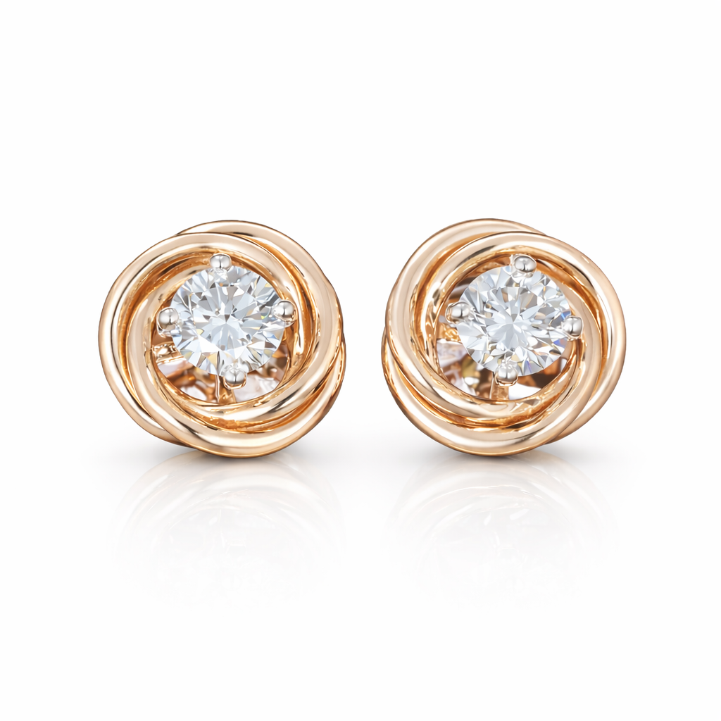 Twisted Round halo stud